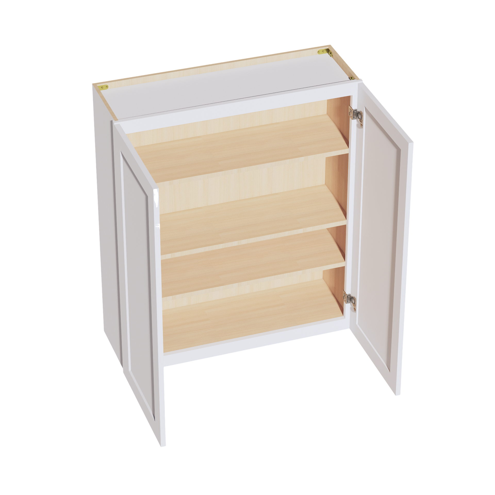 W3642-SW  Wall Cabinet 2 Doors & 2 Shelves - Shaker Style - Pure White   36"W x 42"H x 12"D
