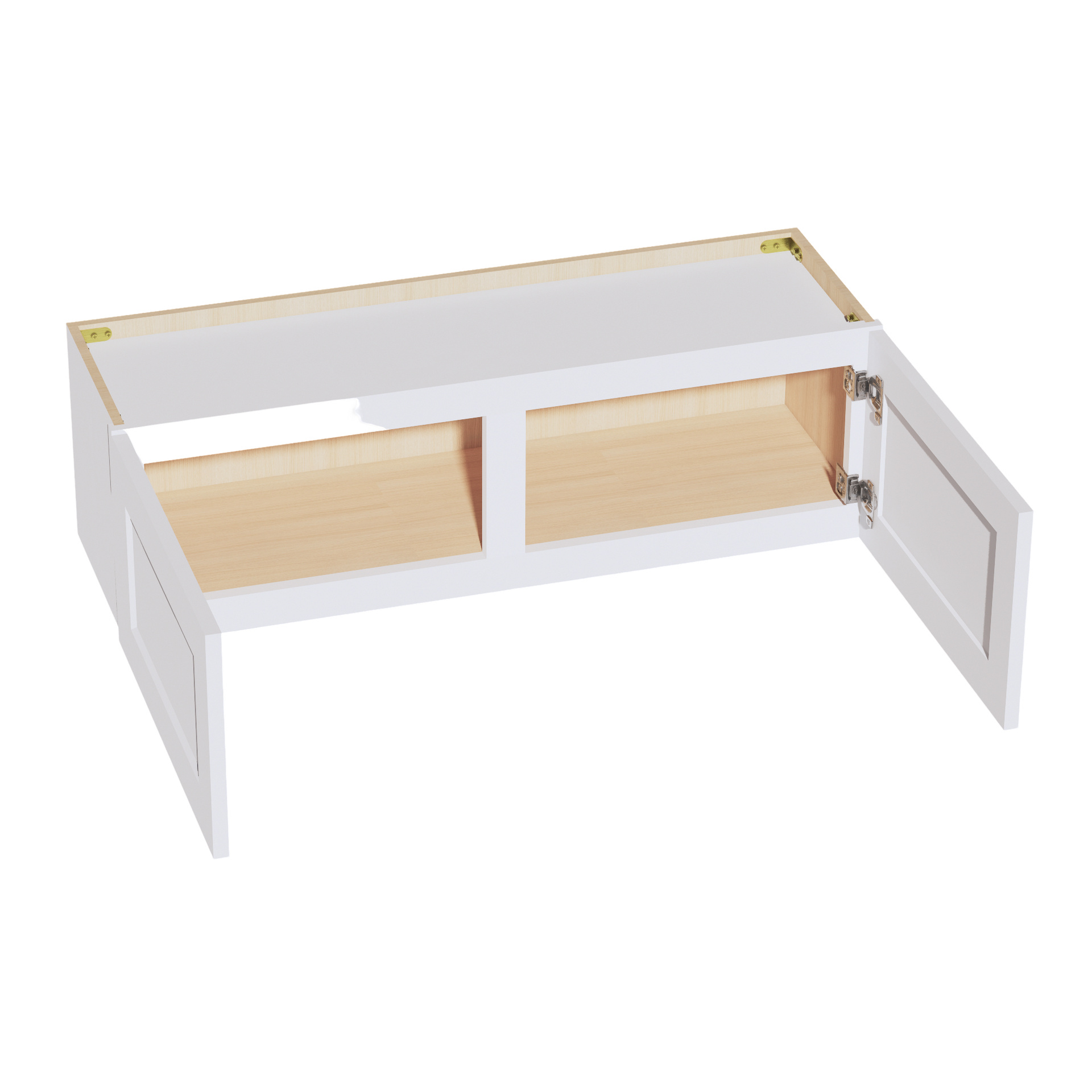 W391224-SW  Wall Cabinet 2 Doors & 2 Shelves - Shaker Style - Pure White   39"W x 12"H x 24"D