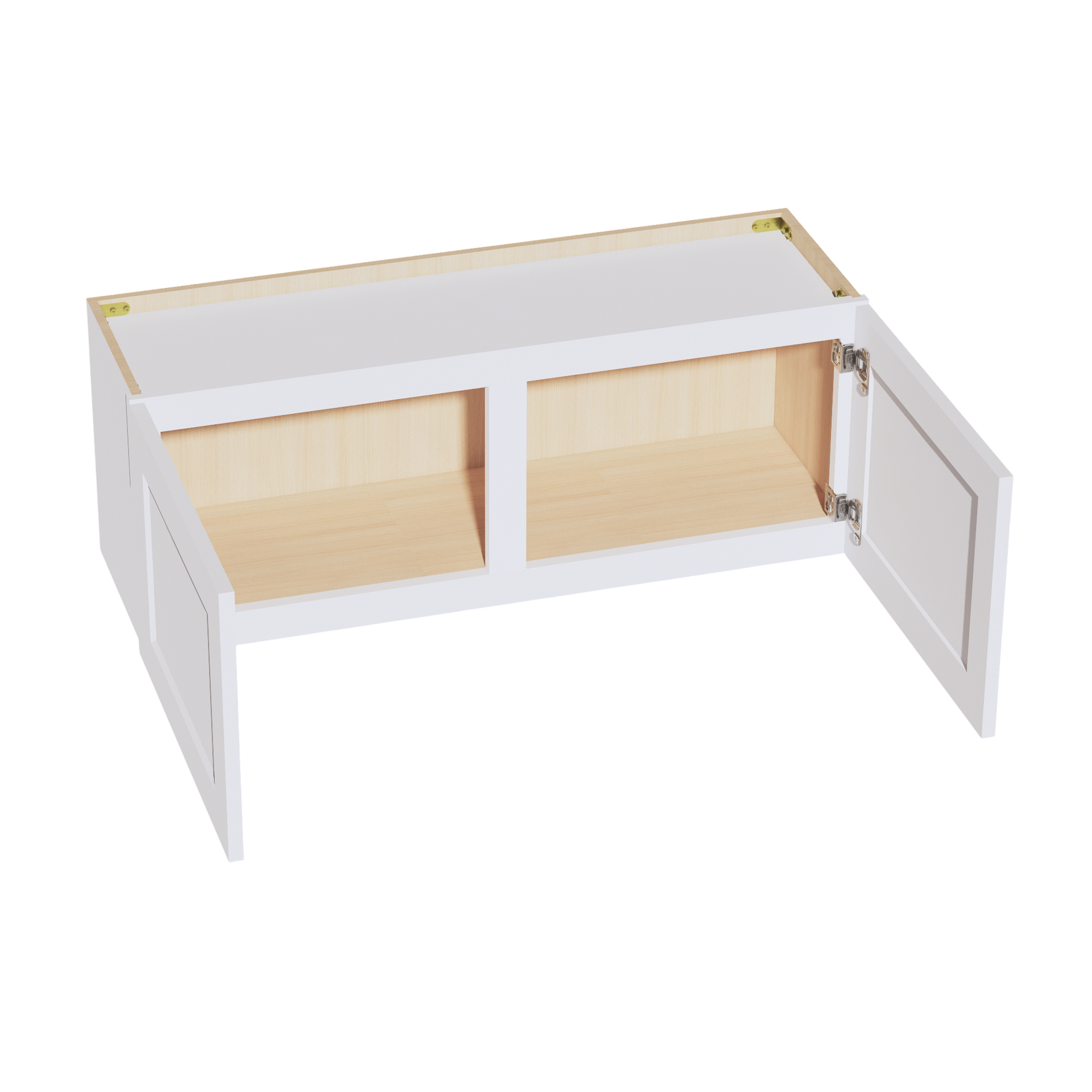 W391524-SW  Wall Cabinet 2 Doors & 2 Shelves - Shaker Style - Pure White   39"W x 15"H x 24"D
