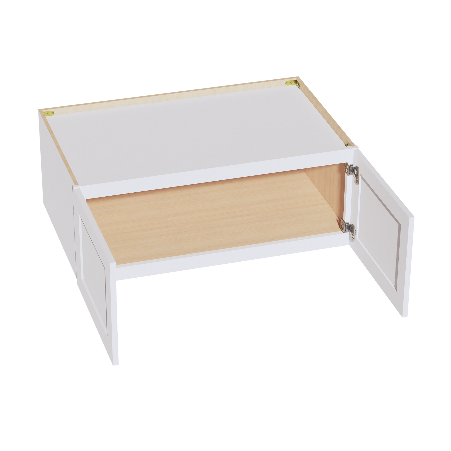 W3915-SW  Wall Cabinet 2 Doors & 2 Shelves - Shaker Style - Pure White   39"W x 15"H x 12"D