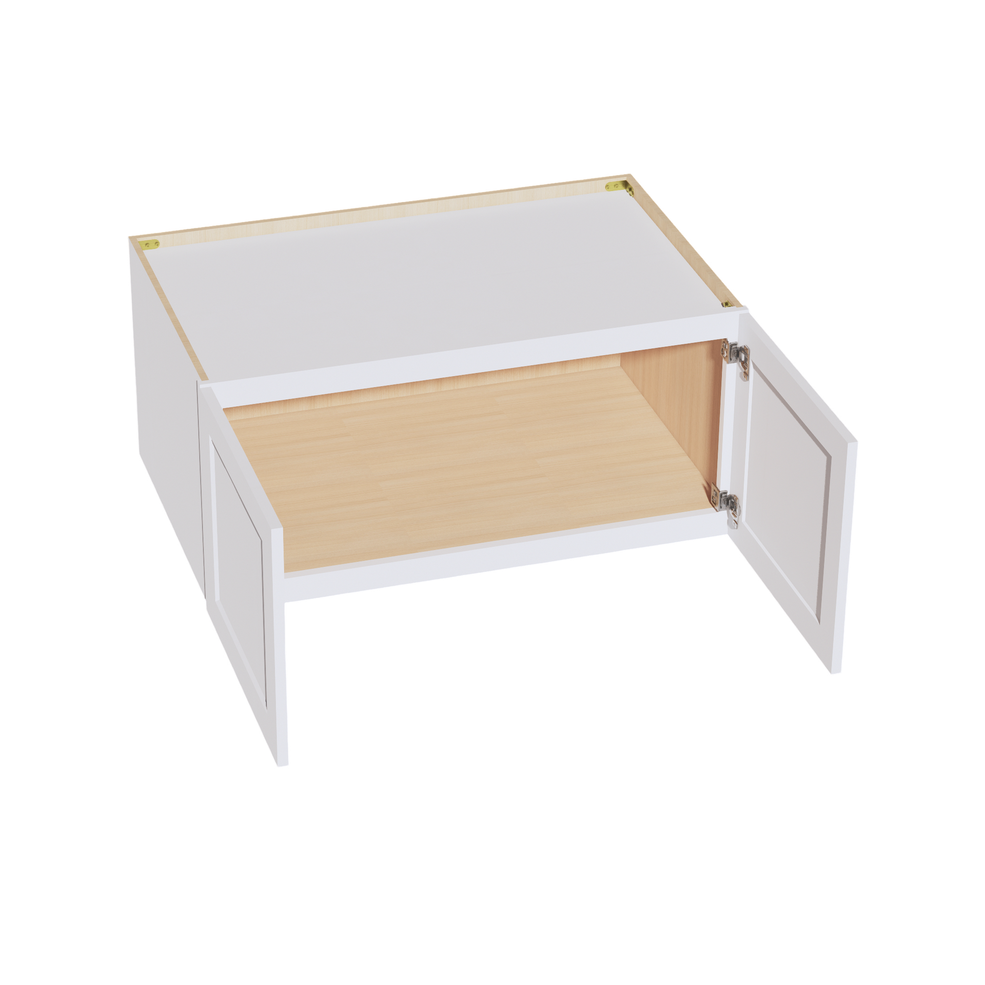 W3918-SW  Wall Cabinet 2 Doors & 2 Shelves - Shaker Style - Pure White   39"W x 18"H x 12"D