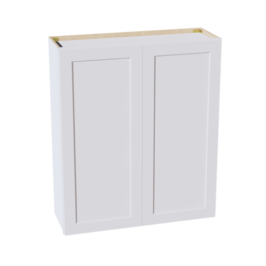 W4242-SW  Wall Cabinet 2 Doors & 2 Shelves - Shaker Style - Pure White   42"W x 42"H x 12"D