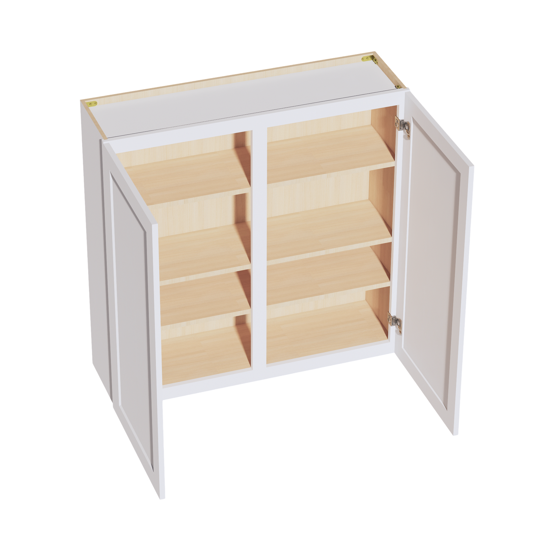 W4242-SW  Wall Cabinet 2 Doors & 2 Shelves - Shaker Style - Pure White   42"W x 42"H x 12"D