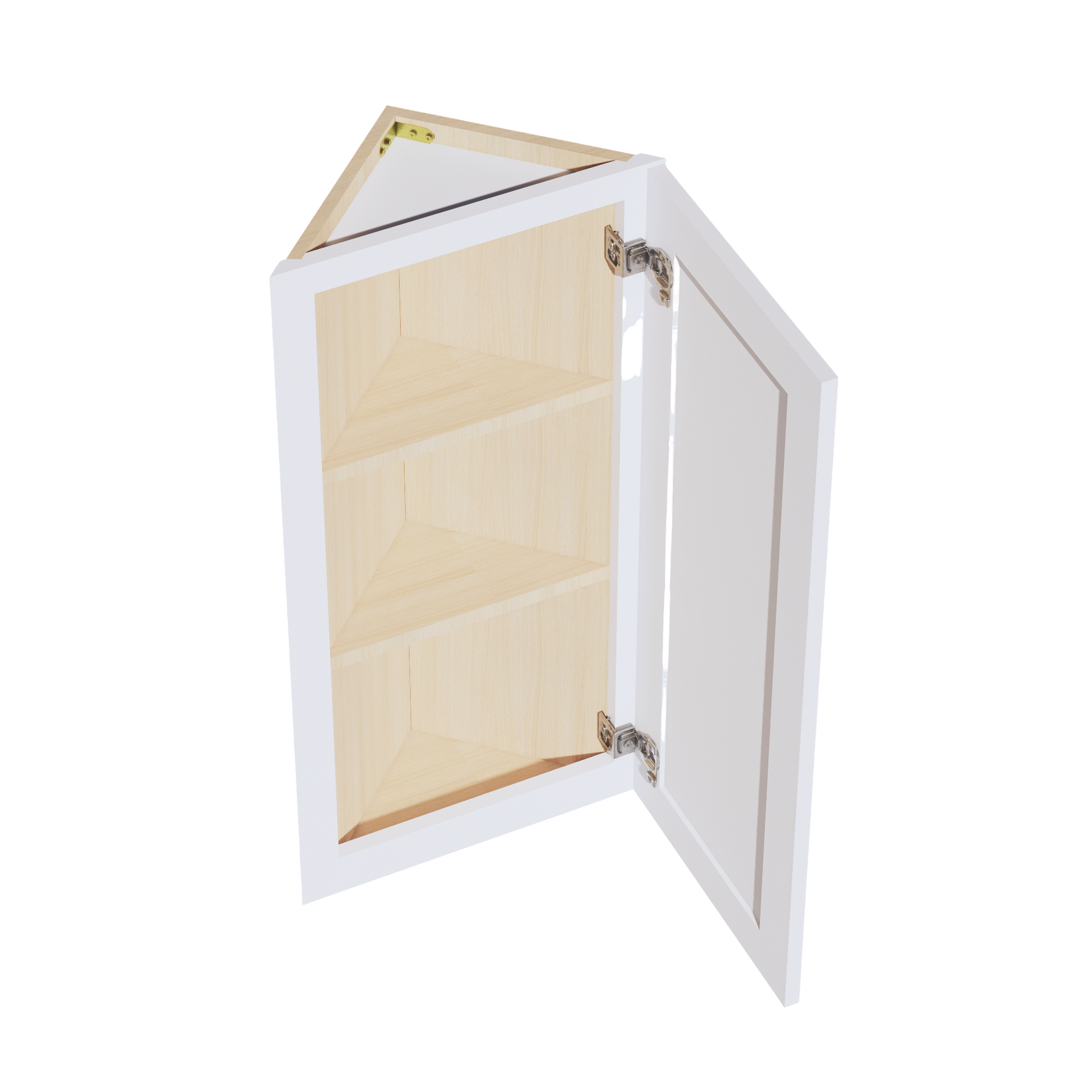 WAE1236-SW  Wall Angle End Cabinet 1 Door & 2 Shelves - Shaker Style - Pure White   12"W x 36"H x 12"D