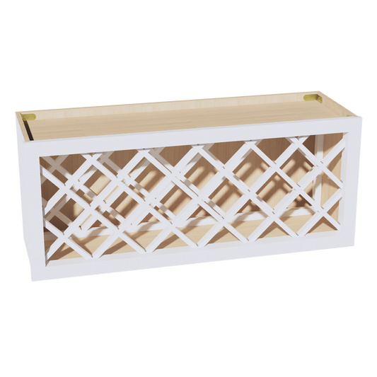 WR3615-SSW  Wood Wall Mounted Range Hood - Slim Shaker Style - White   36"W x 15"H x 12"D