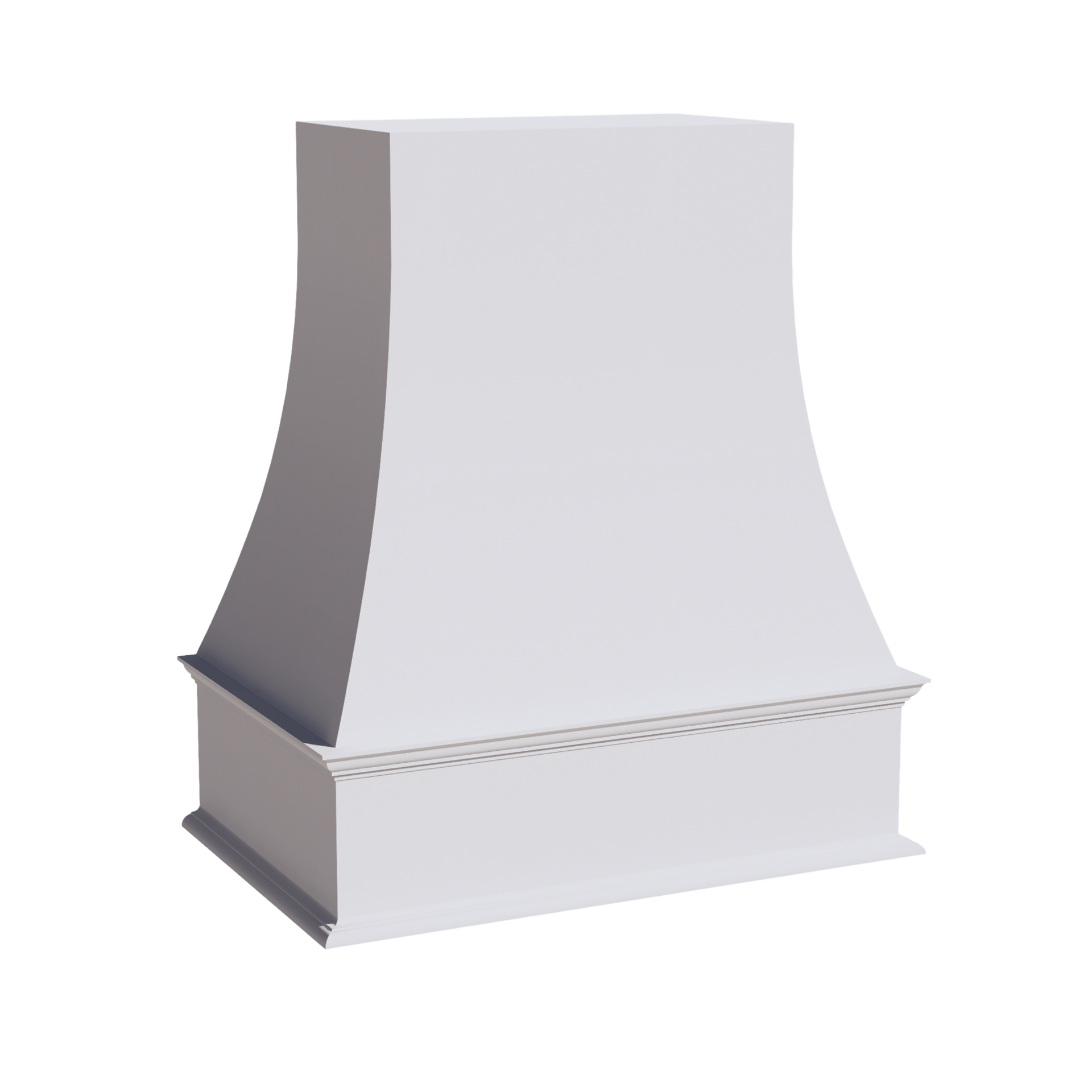 WRH3636-SSW  Wood Wall Mounted Range Hood - Slim Shaker Style - White   36"W x 36"H x 20-1/2"D
