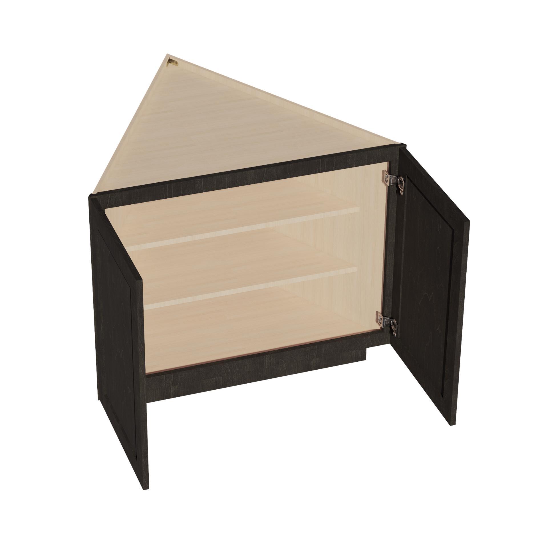 BEC24-SDG  Base cabinet 2 Full Height Door Angle - Shaker Style - Dark Grey   24"D x 34-1/2"H x 24"D