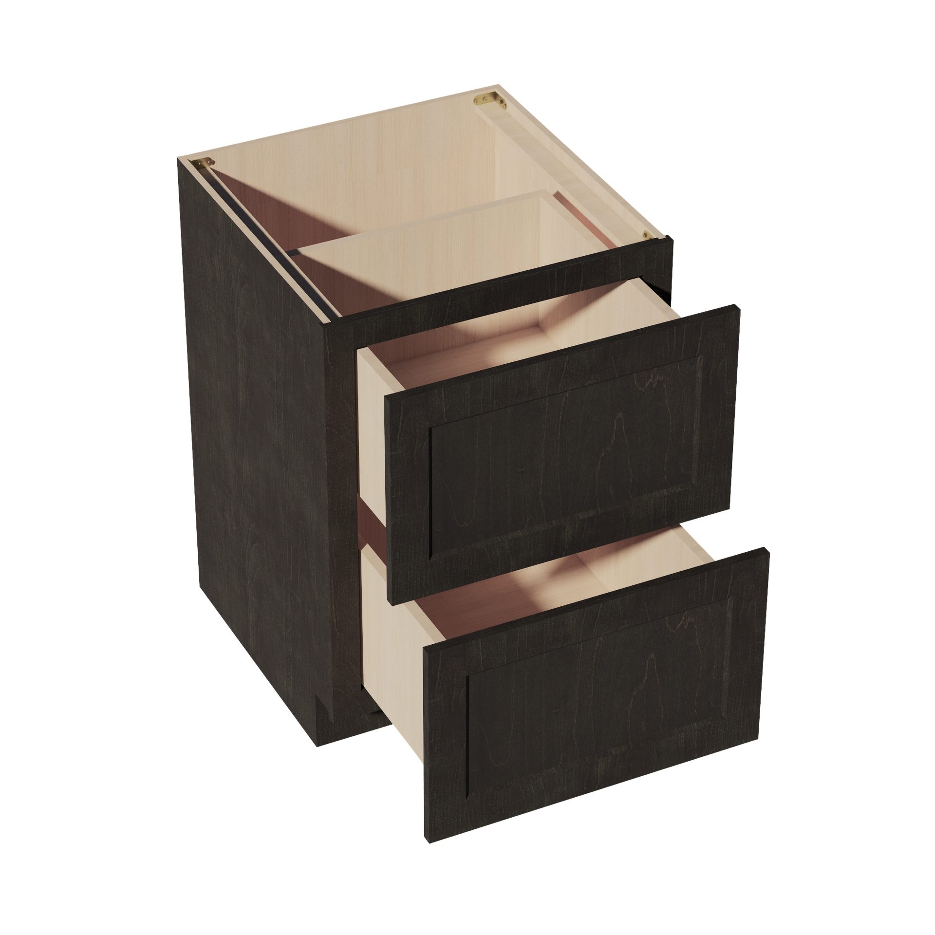 DB24-2-SDG  Base Cabinet 3 Drawers - Shaker Style - Dark Grey   24"W x 34-1/2"H x 24"D