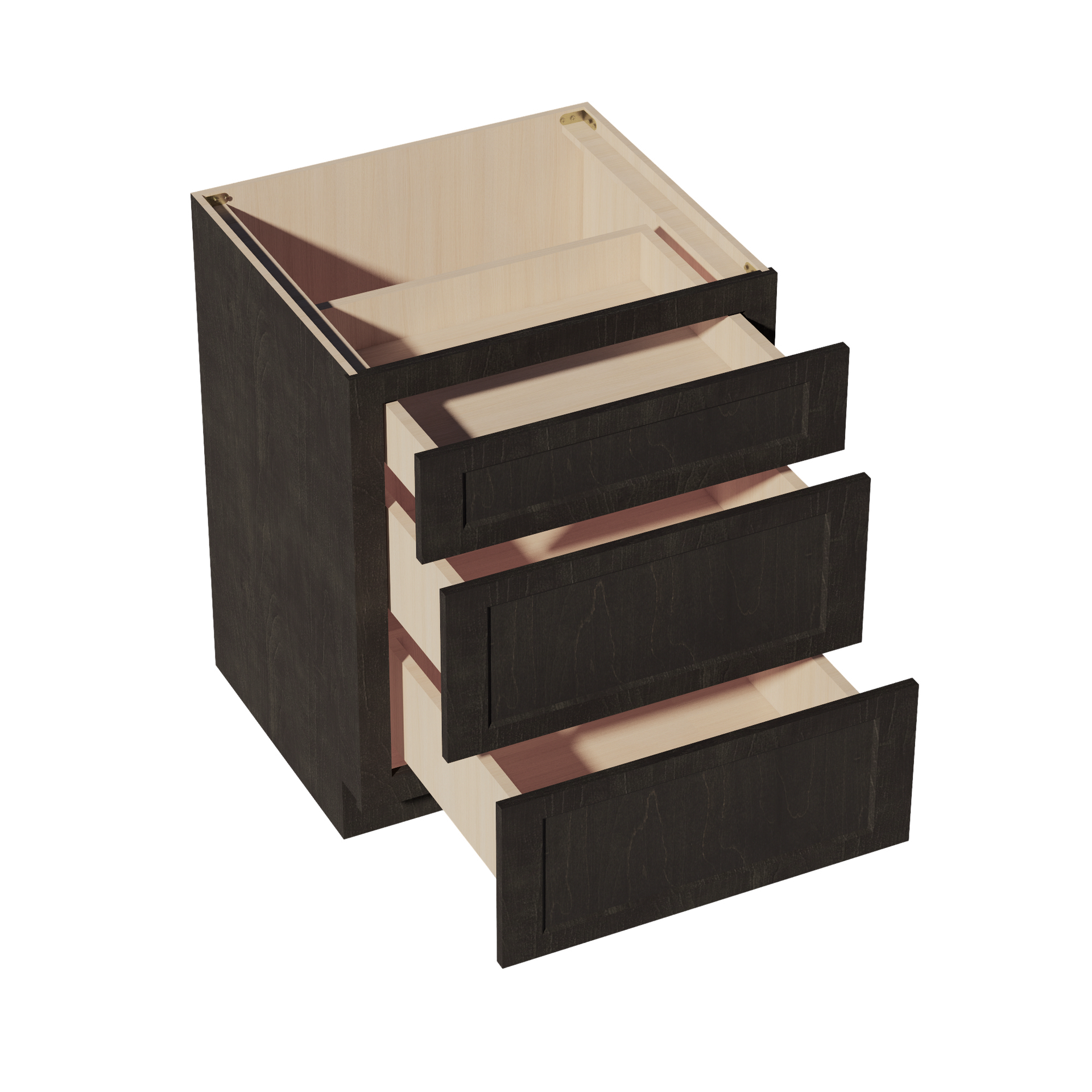 DB27-SDG  Base Cabinet 3 Drawers - Shaker Style - Dark Grey   27"W x 34-1/2"H x 24"D