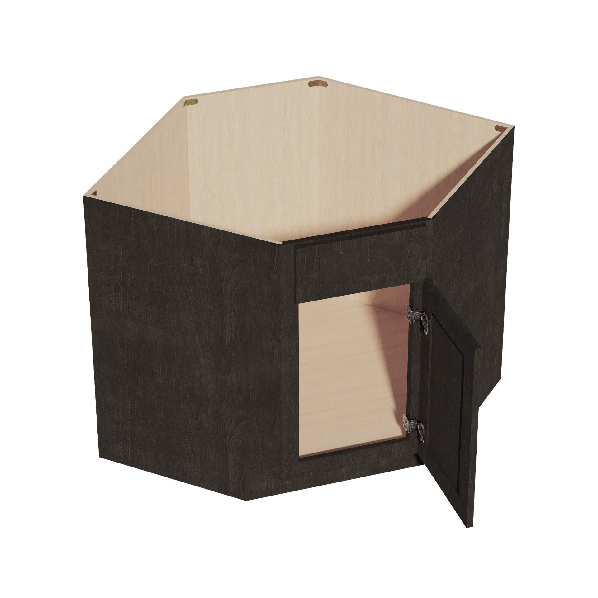 DSB36-SDG  Base Cabinet 1 Door 1 False Drawer Corner Sink - Shaker Style - Dark Grey   18"W x 34-1/2"H x 24"D