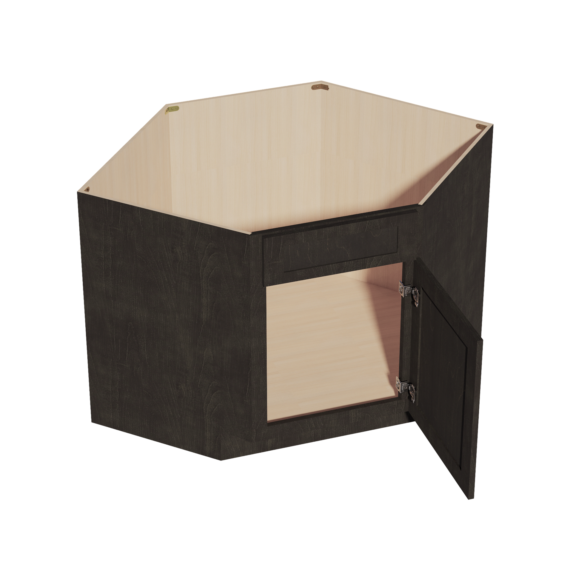 DSB42-SDG  Base Cabinet 1 Door 1 False Drawer Corner Sink - Shaker Style - Dark Grey   27"W x 34-1/2"H x 24"D