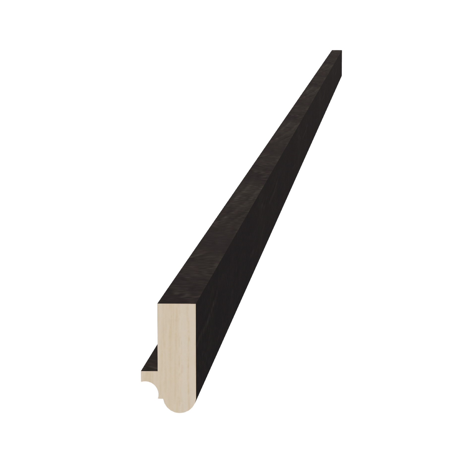 LRM-SDG  Light Rail Molding - Shaker Style - Dark Grey   96"W x 1-1/2" x 3/4"