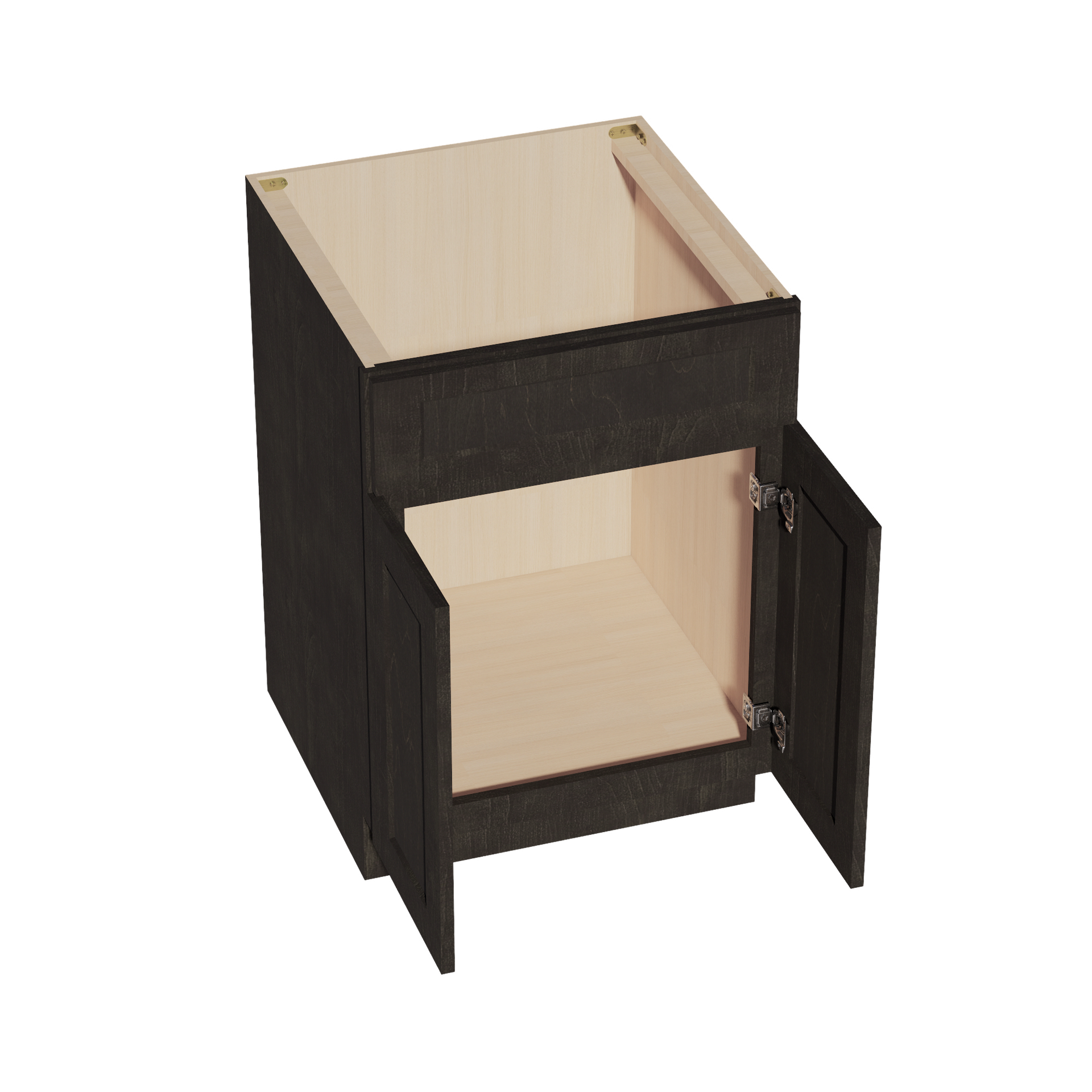 SB24-SDG  Sink Base Cabinet 2 Door 2 False Drawer  - Shaker Style - Dark Grey   24"W x 34-1/2"H x 24"D