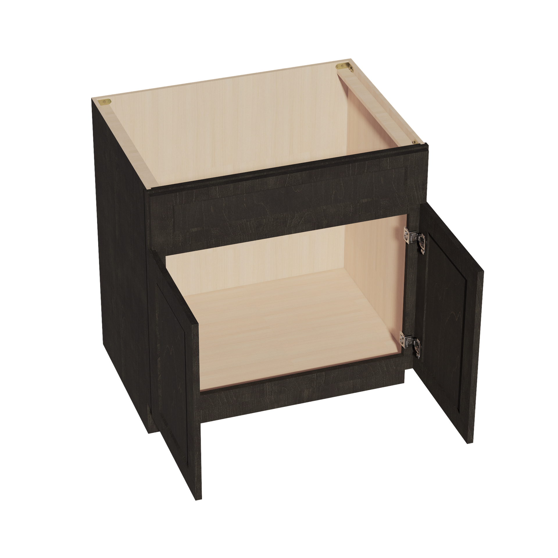 SB33-SDG  Sink Base Cabinet 2 Door 2 False Drawer  - Shaker Style - Dark Grey   33"W x 34-1/2"H x 24"D