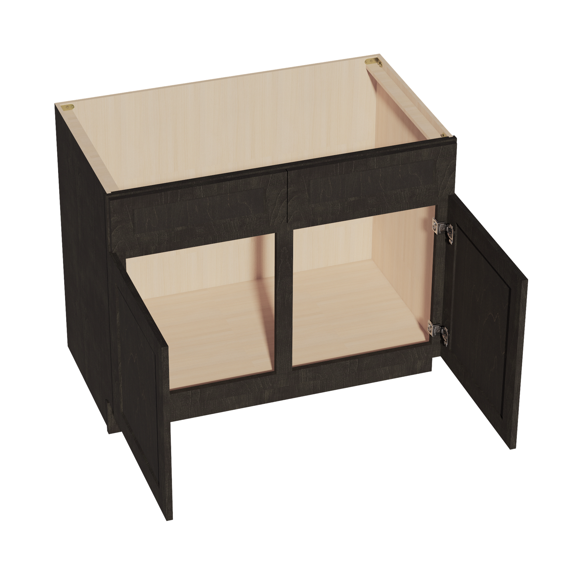 SB42-SDG  Sink Base Cabinet 2 Door 2 False Drawer  - Shaker Style - Dark Grey   42"W x 34-1/2"H x 24"D