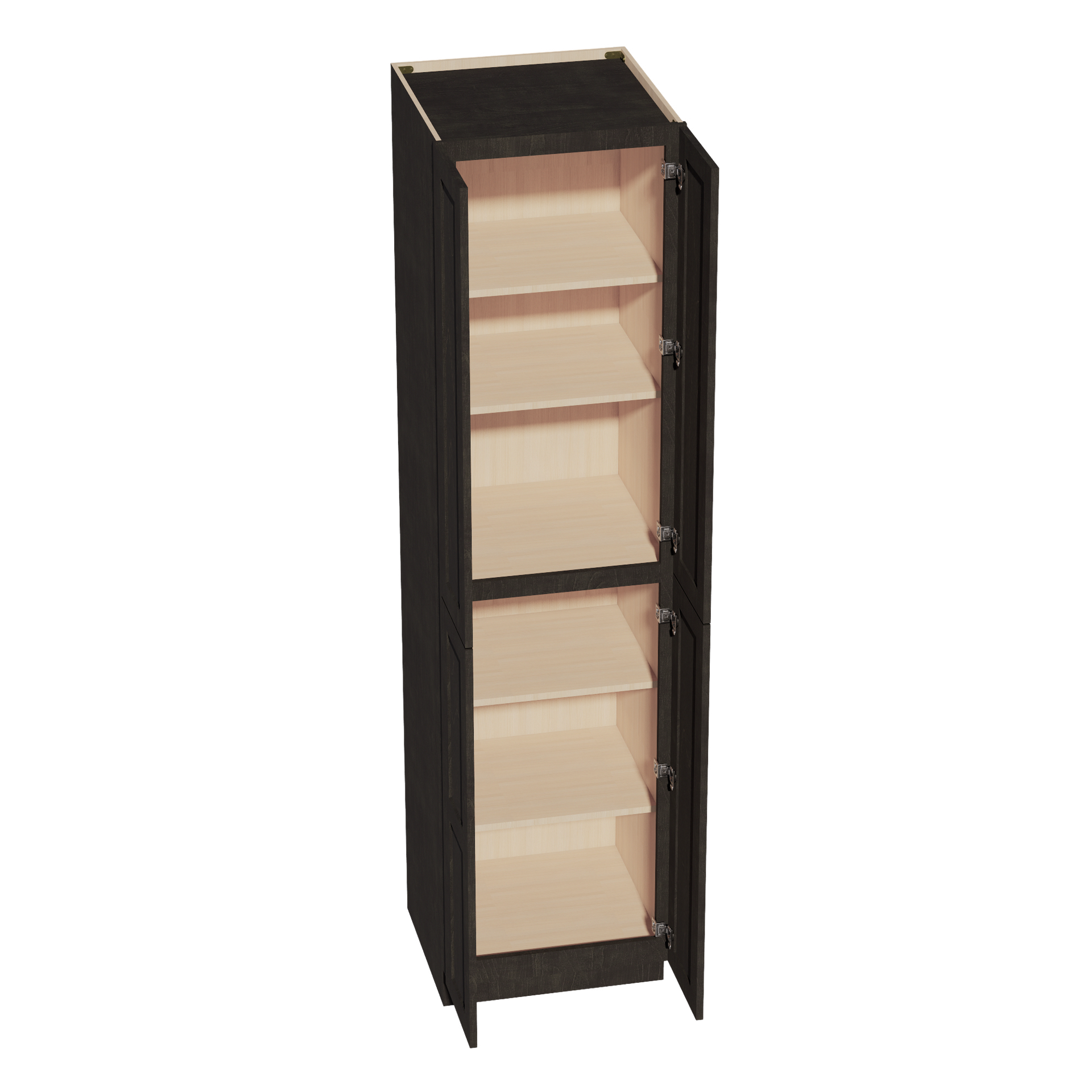 TP2496-SDG  Tall Shelf Pantry Cabinet 4 Door & 6 Sheleves - Shaker Style - Dark Grey   24" W x 96"H x 24"D