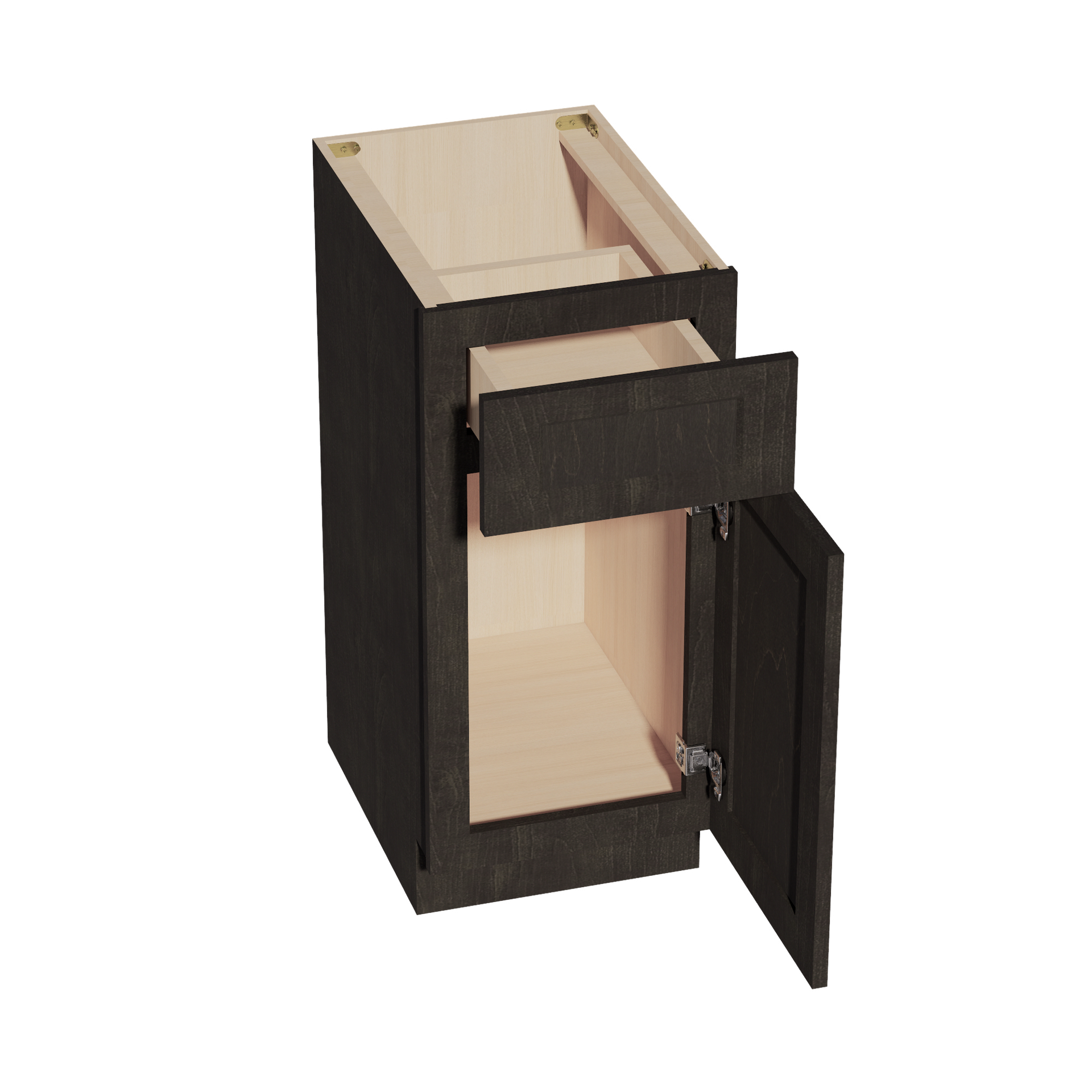 VB1521-SDG  Vanity Base Cabinet 1 Door & 1 Drawer - Shaker Style - Dark Grey   15"W x 34-1/2"H x 24"D