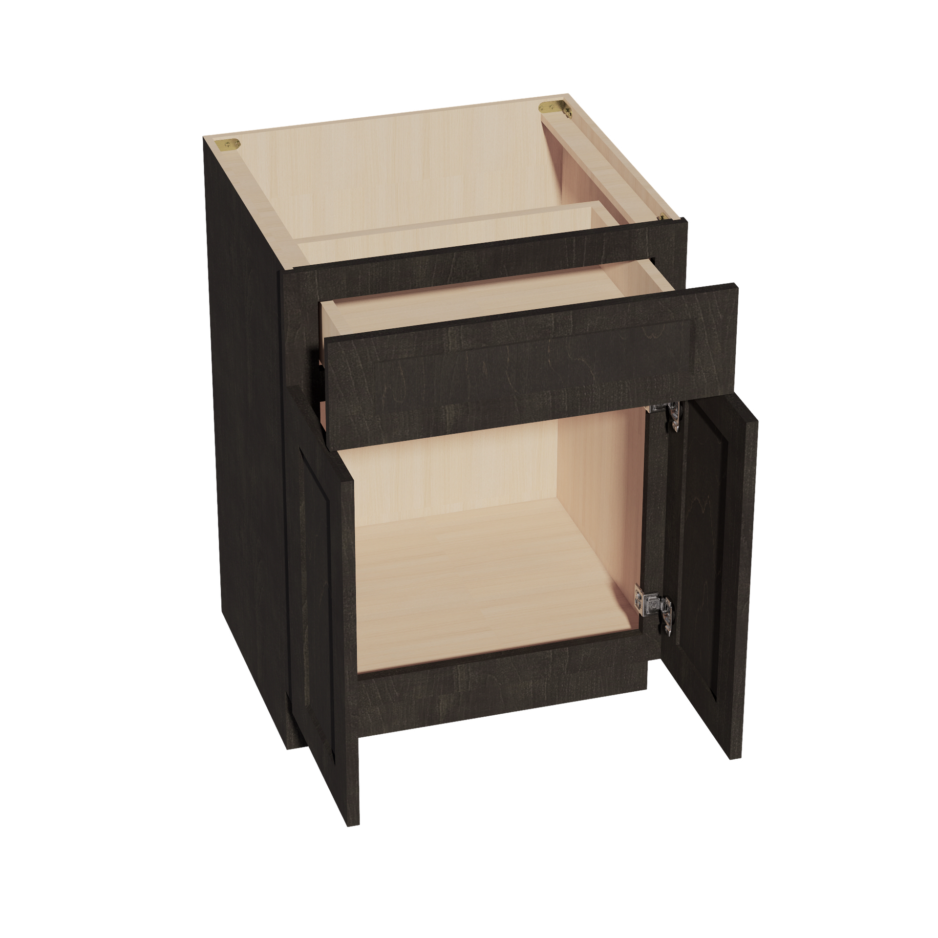 VB2421-SDG  Vanity Base Cabinet 2 Doors & 1 Drawer - Shaker Style - Dark Grey   24"W x 34-1/2"H x 24"D
