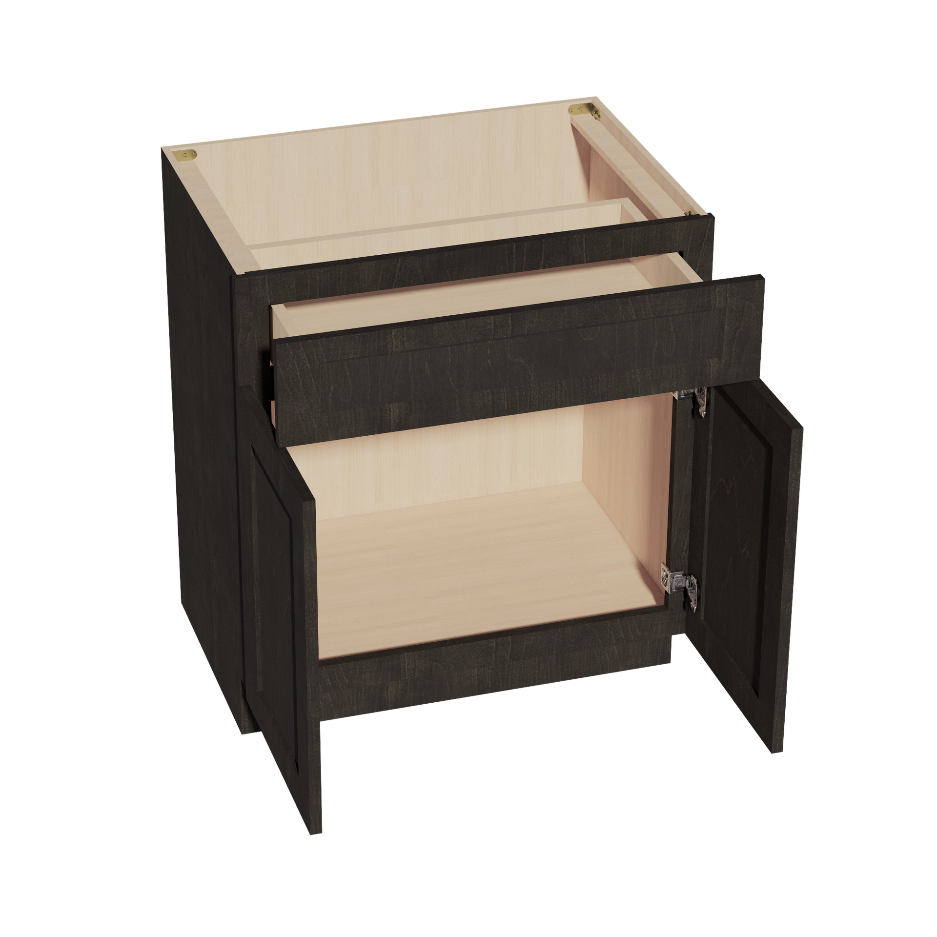 VB3021-SDG  Vanity Base Cabinet 2 Doors & 1 Drawer - Shaker Style - Dark Grey   30"W x 34-1/2"H x 24"D