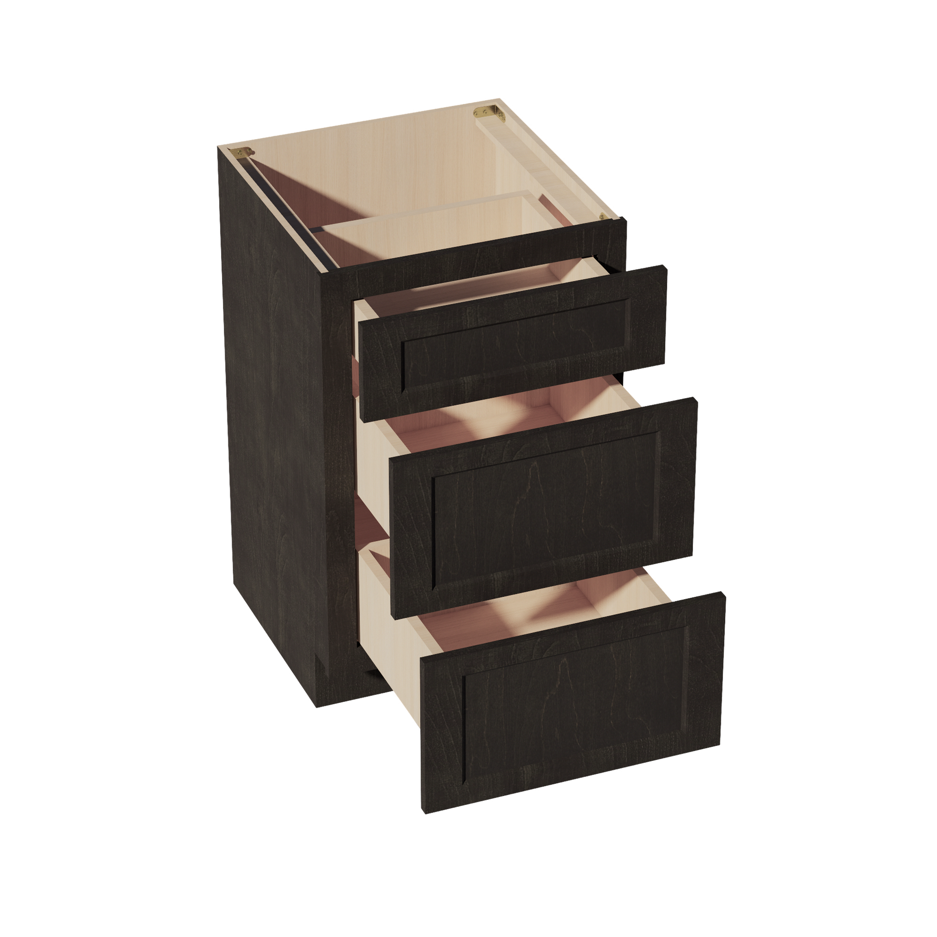 VDB2121-SDG  Vanity Base Cabinet 3 Drawers - Shaker Style - Dark Grey   21"W x 34-1/2"H x 21"D