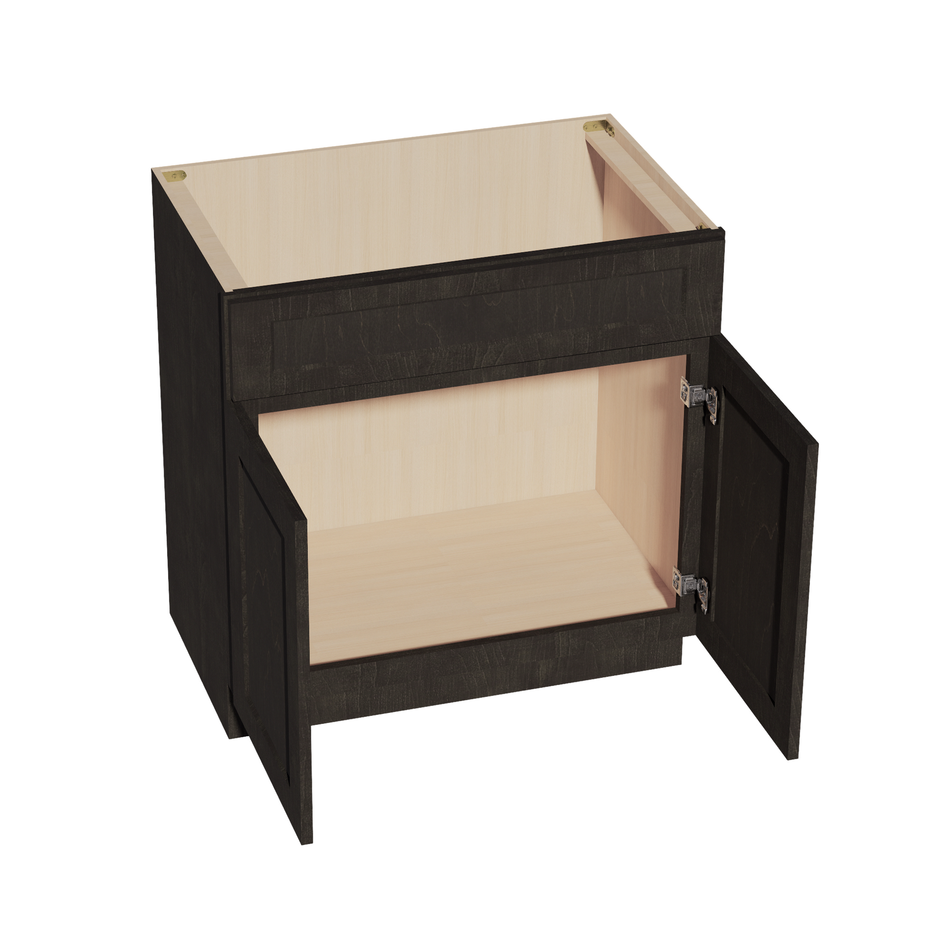 VSB3321-SDG  Vanity Sink Base 1 False Drawer & 2 Doors - Shaker Style - Dark Grey   30"W x 34-1/2"H x 21"D