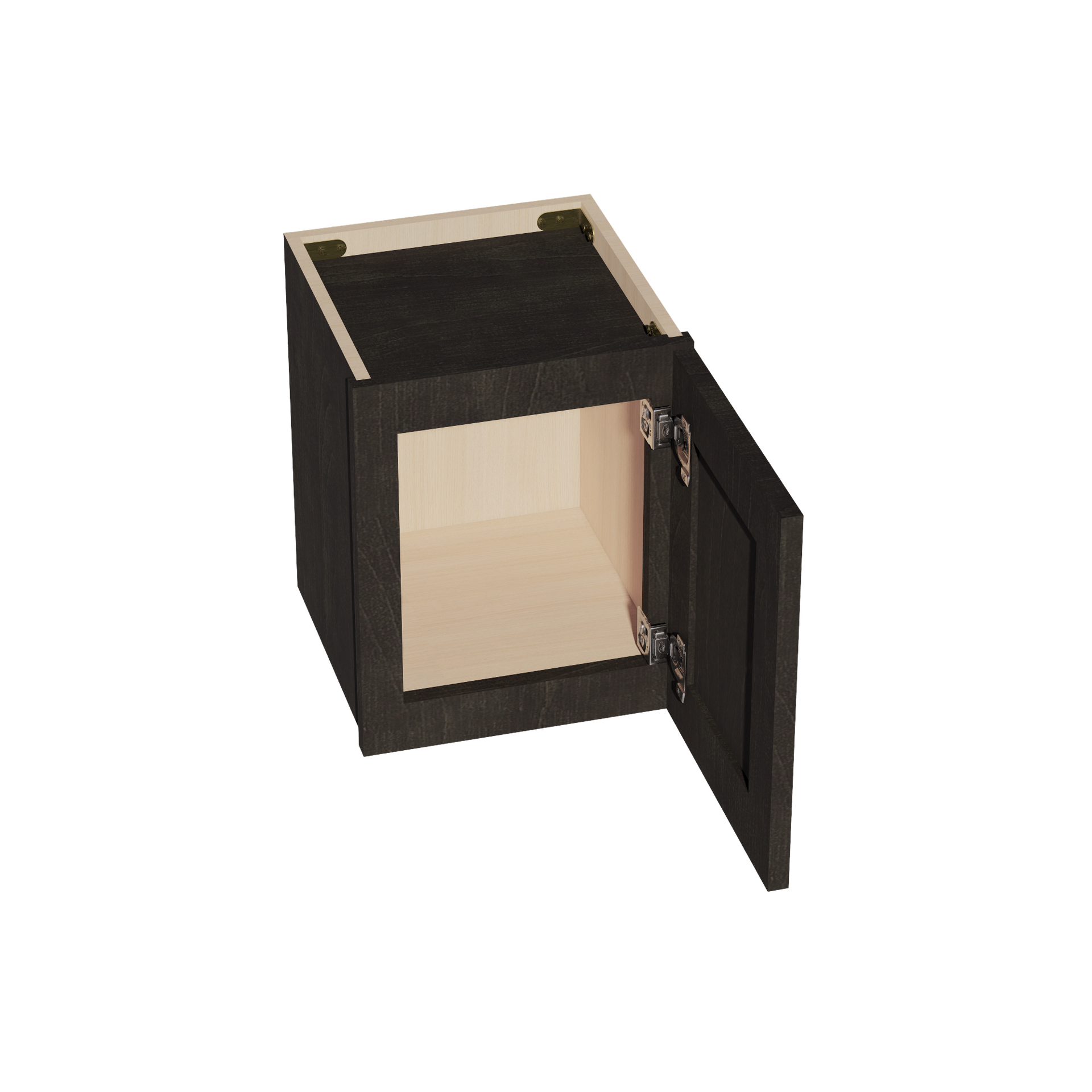 W1215-SDG  Wall Cabinet 1 Door & 2 Shelves - Shaker Style - Dark Grey   12"W x 15"H x 12"D