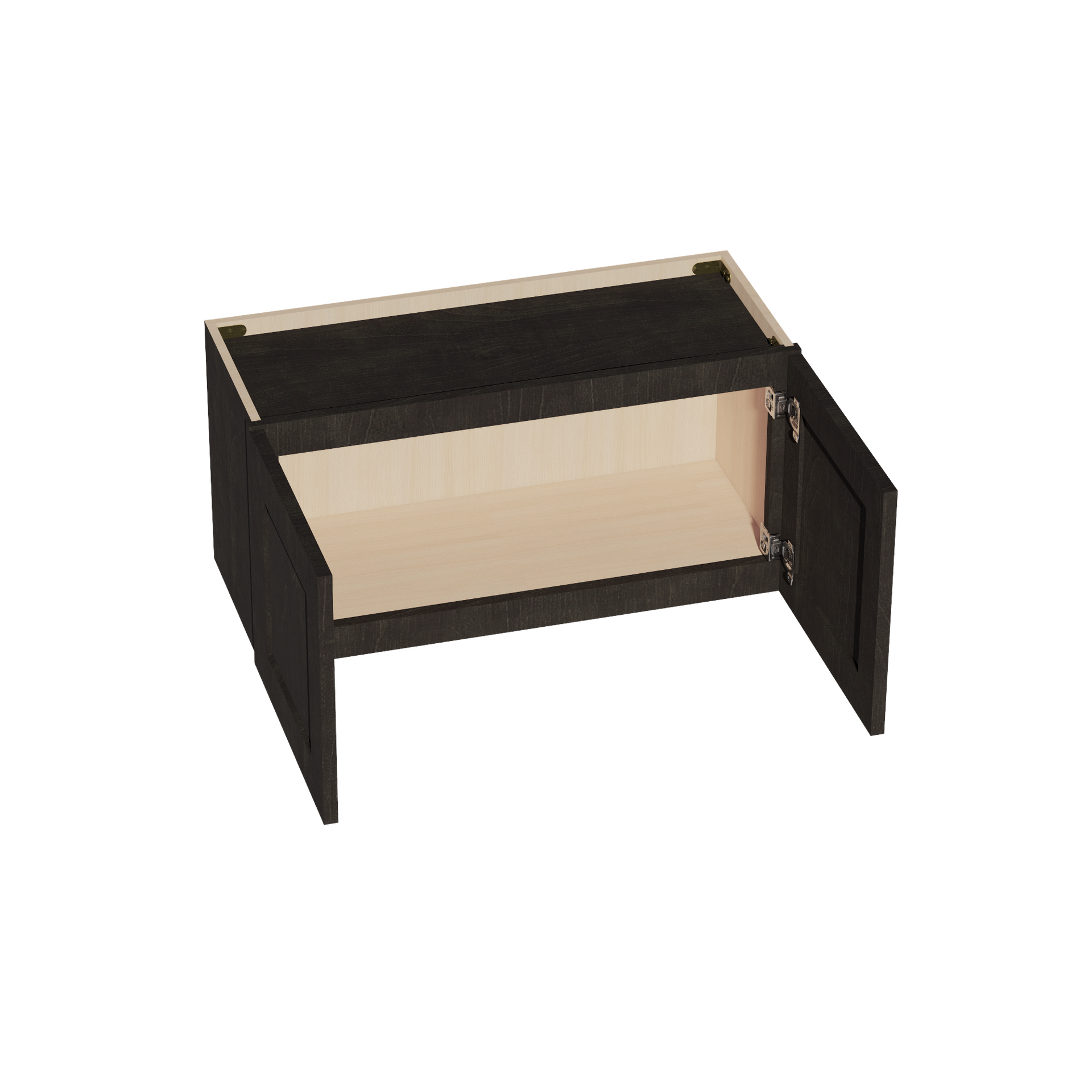 W3015-SDG  Wall Cabinet 2 Doors & 2 Shelves - Shaker Style - Dark Grey   30"W x 15"H x 12"D