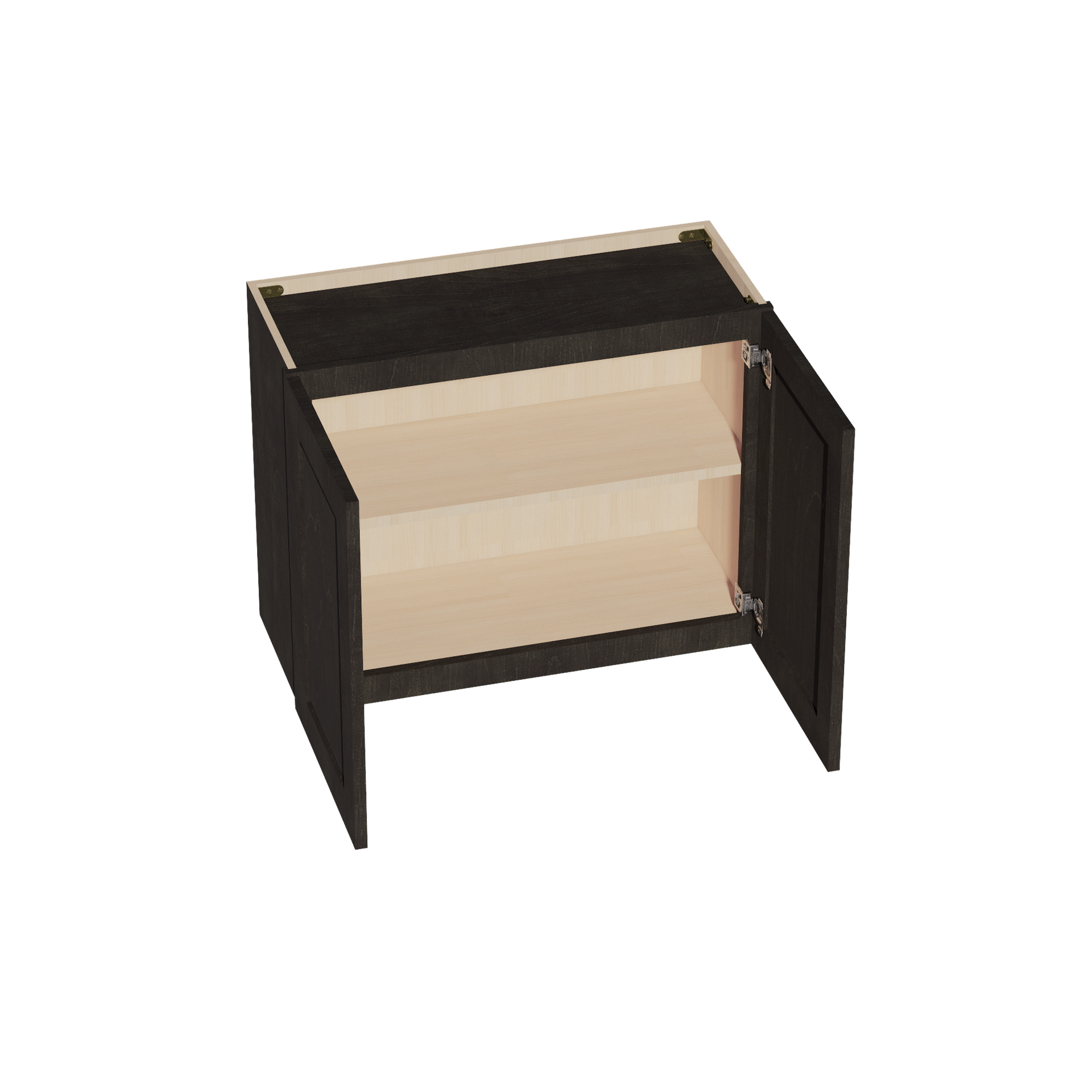 W3024-SDG  Wall Cabinet 2 Doors & 2 Shelves - Shaker Style - Dark Grey   30"W x 24"H x 12"D