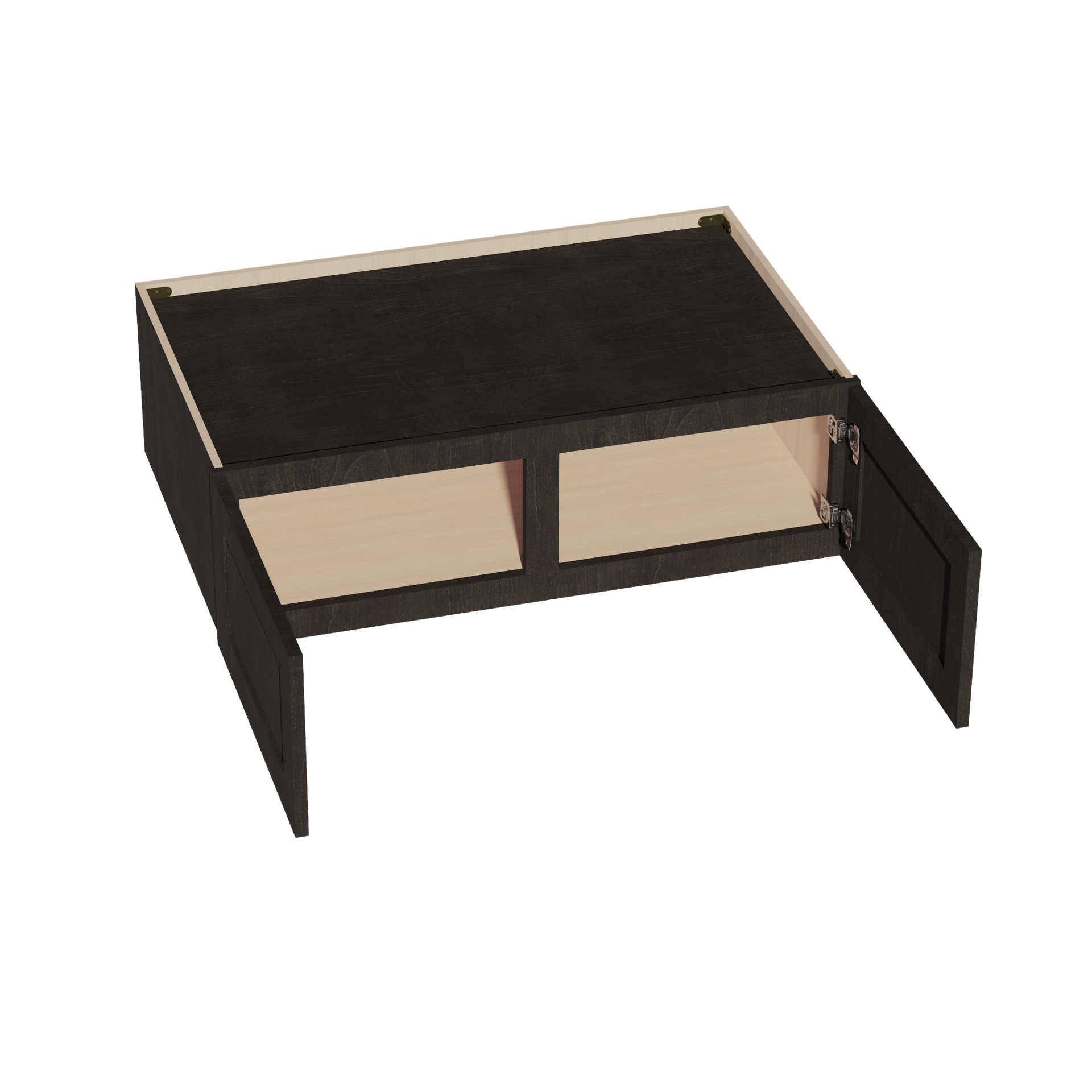 W391224-SDG  Wall Cabinet 2 Doors & 2 Shelves - Shaker Style - Dark Grey   39"W x 12"H x 24"D