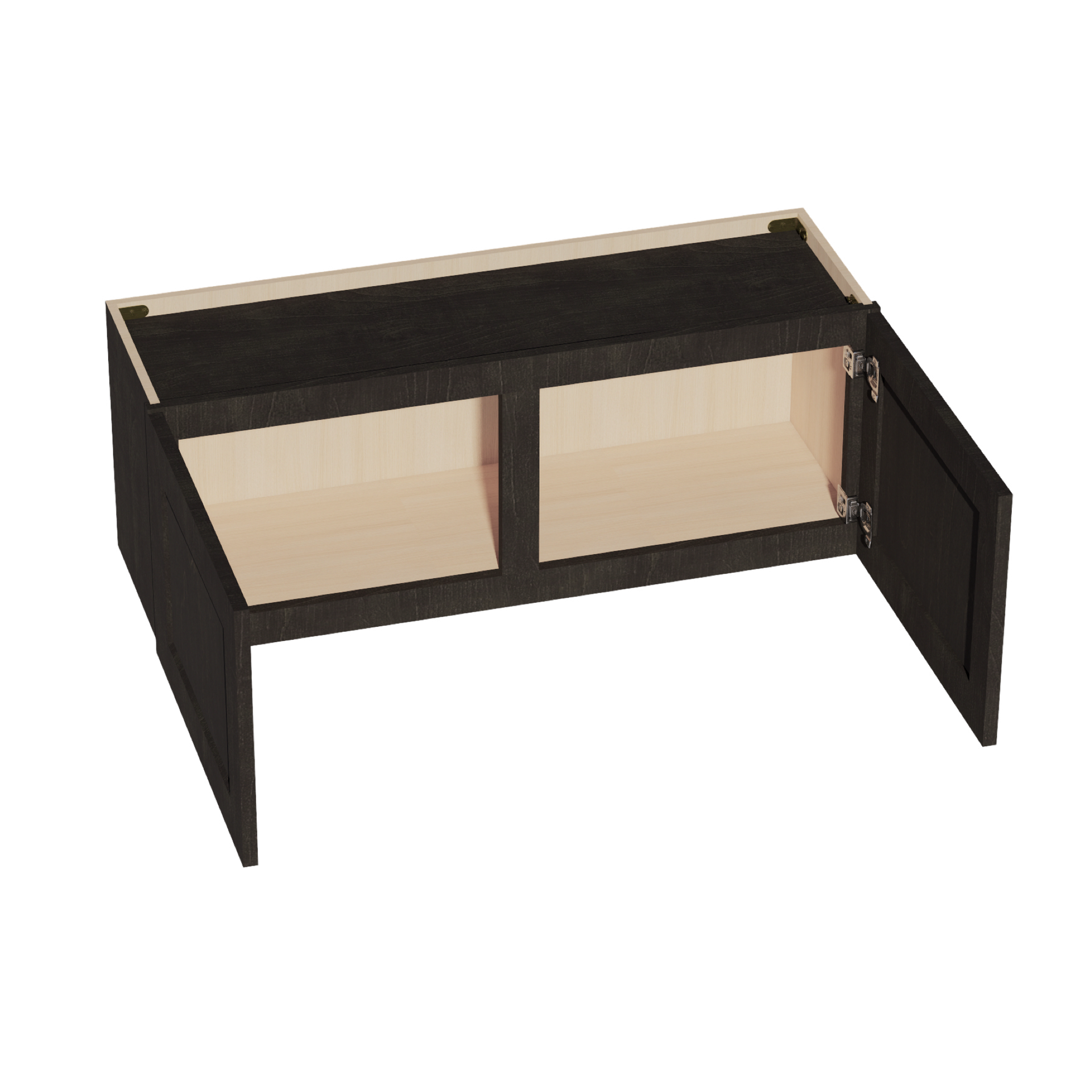 W3915-SDG  Wall Cabinet 2 Doors & 2 Shelves - Shaker Style - Dark Grey   39"W x 15"H x 12"D