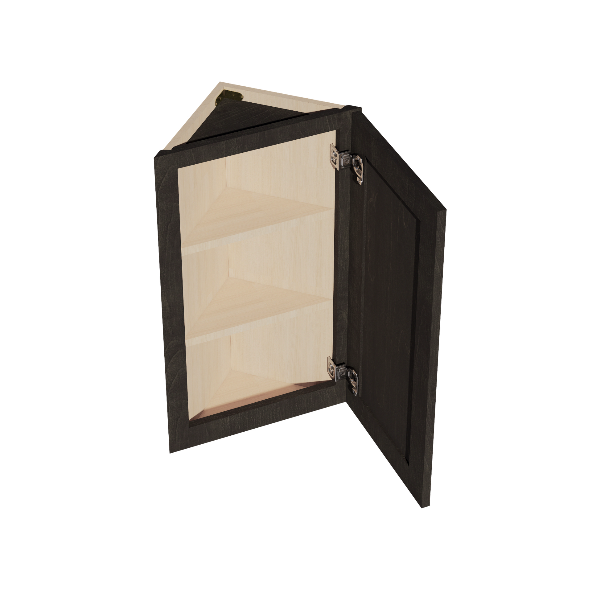 WAE1230-SDG  Wall Angle End Cabinet 1 Door & 2 Shelves - Shaker Style - Dark Grey   12"W x 30"H x 12"D