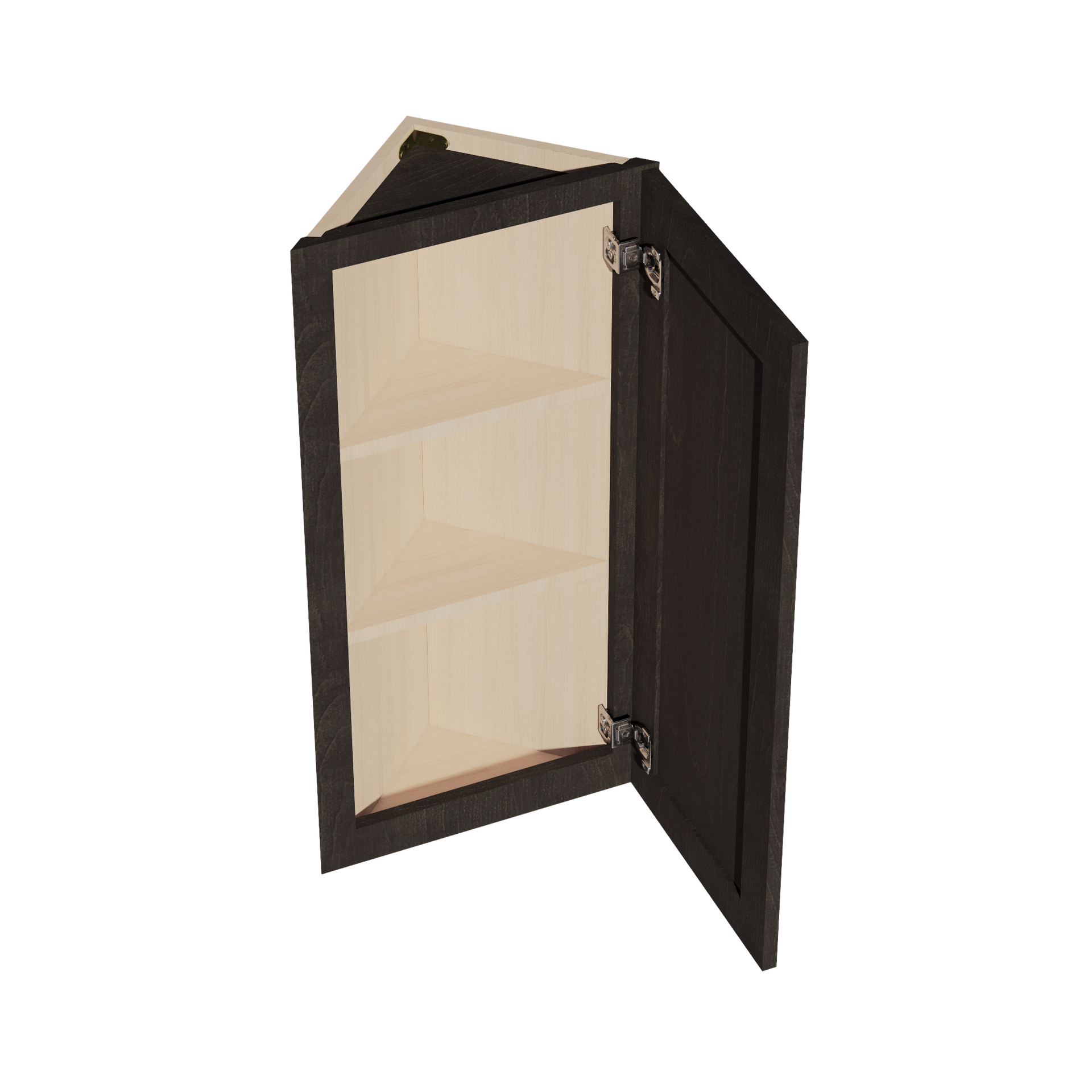 WAE1236-SDG  Wall Angle End Cabinet 1 Door & 2 Shelves - Shaker Style - Dark Grey   12"W x 36"H x 12"D