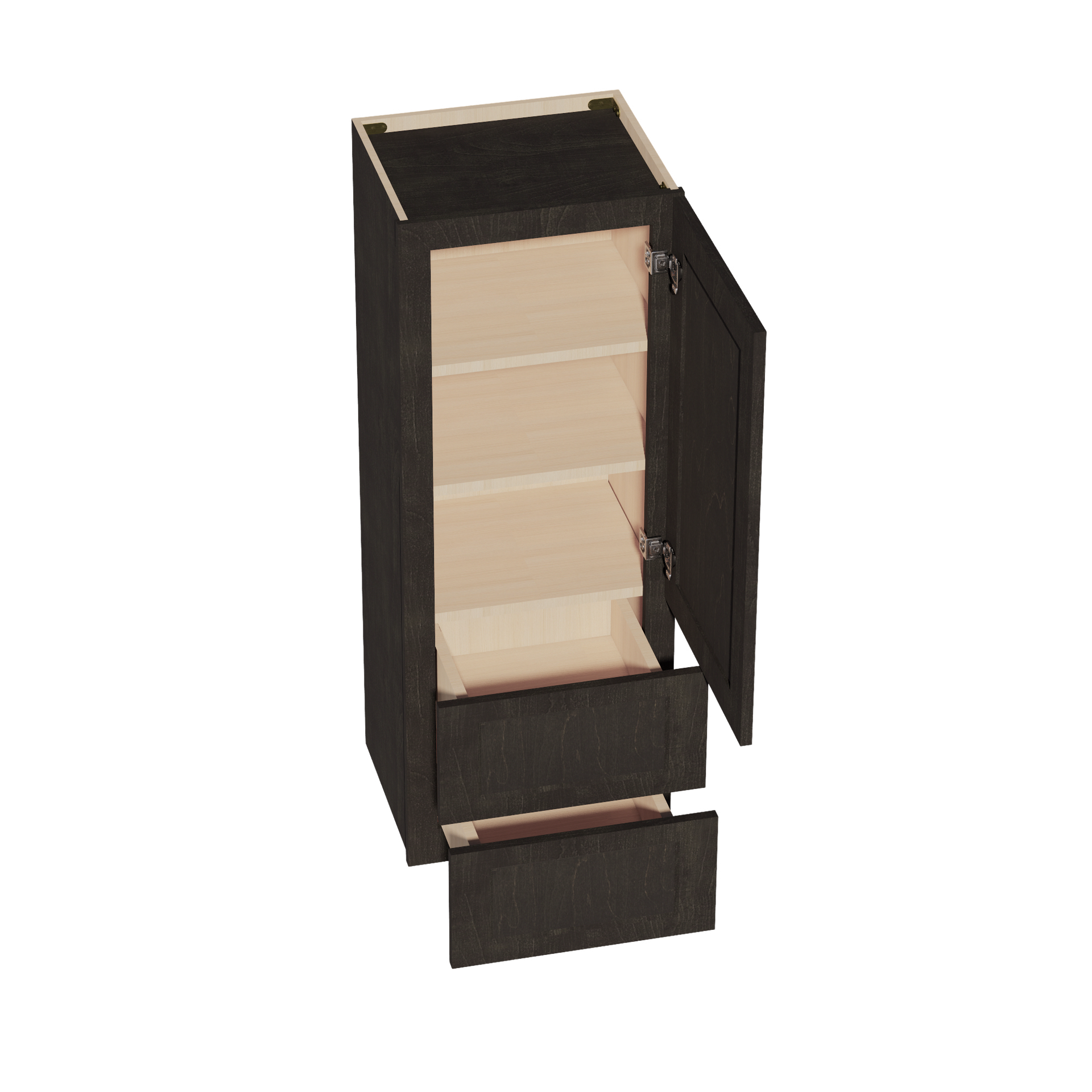 WD1848-SDG  Diagonal Wall Corner Cabinet 1 Door & 2 Shelves - Shaker Style - Dark Grey   18'W x 48"H x 15"D