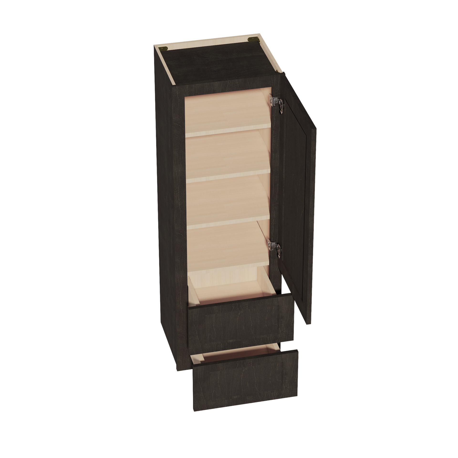 WD1854-SDG  Diagonal Wall Corner Cabinet 1 Door & 2 Shelves - Shaker Style - Dark Grey   18'W x 54"H x 15"D