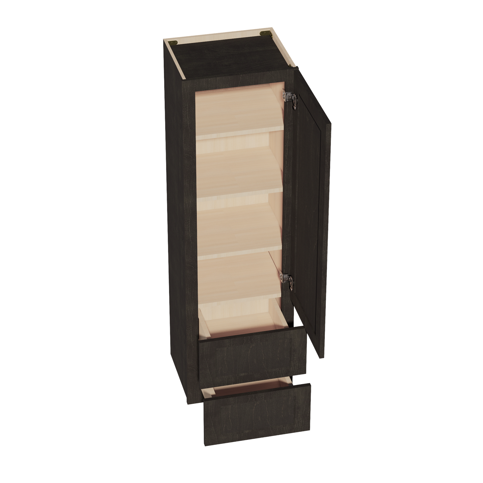 WD1860-SDG  Diagonal Wall Corner Cabinet 1 Door & 2 Shelves - Shaker Style - Dark Grey   18'W x 60"H x 15"D