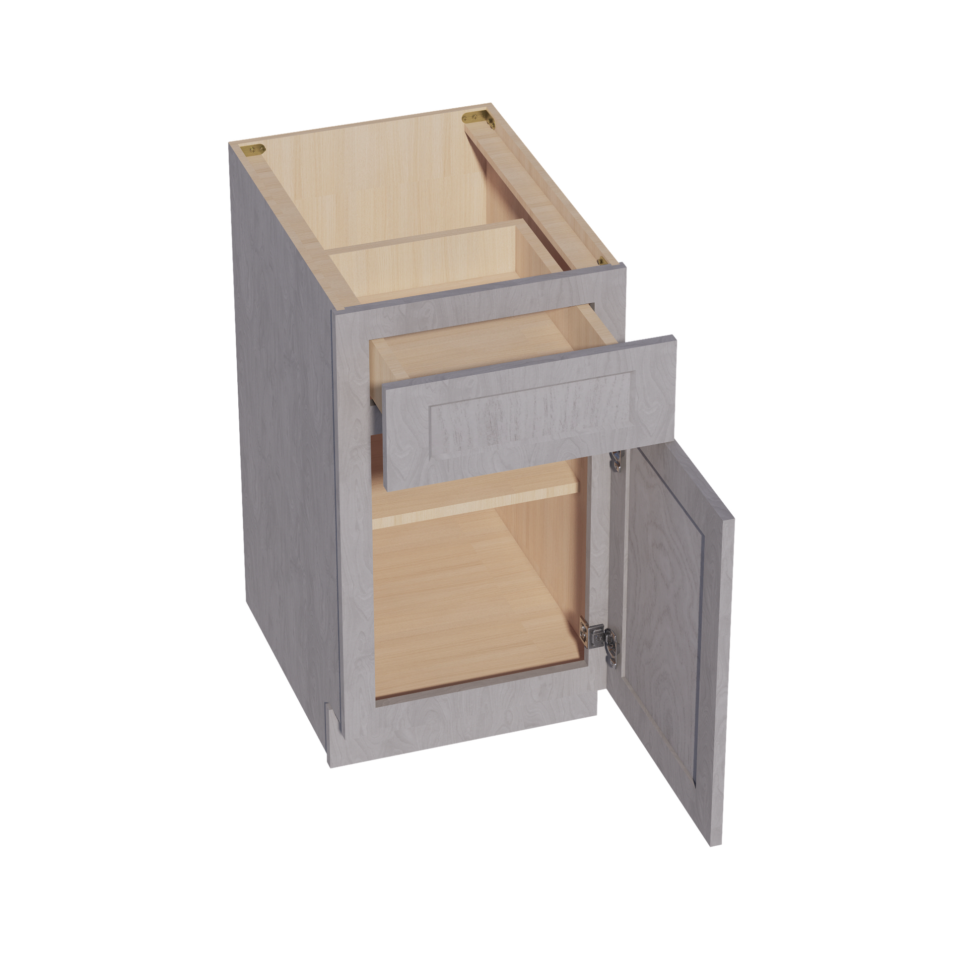 B18-SWG Base Cabinet - Shaker Style - Washed Grey   18"W x 34-1/2"H x 24"D