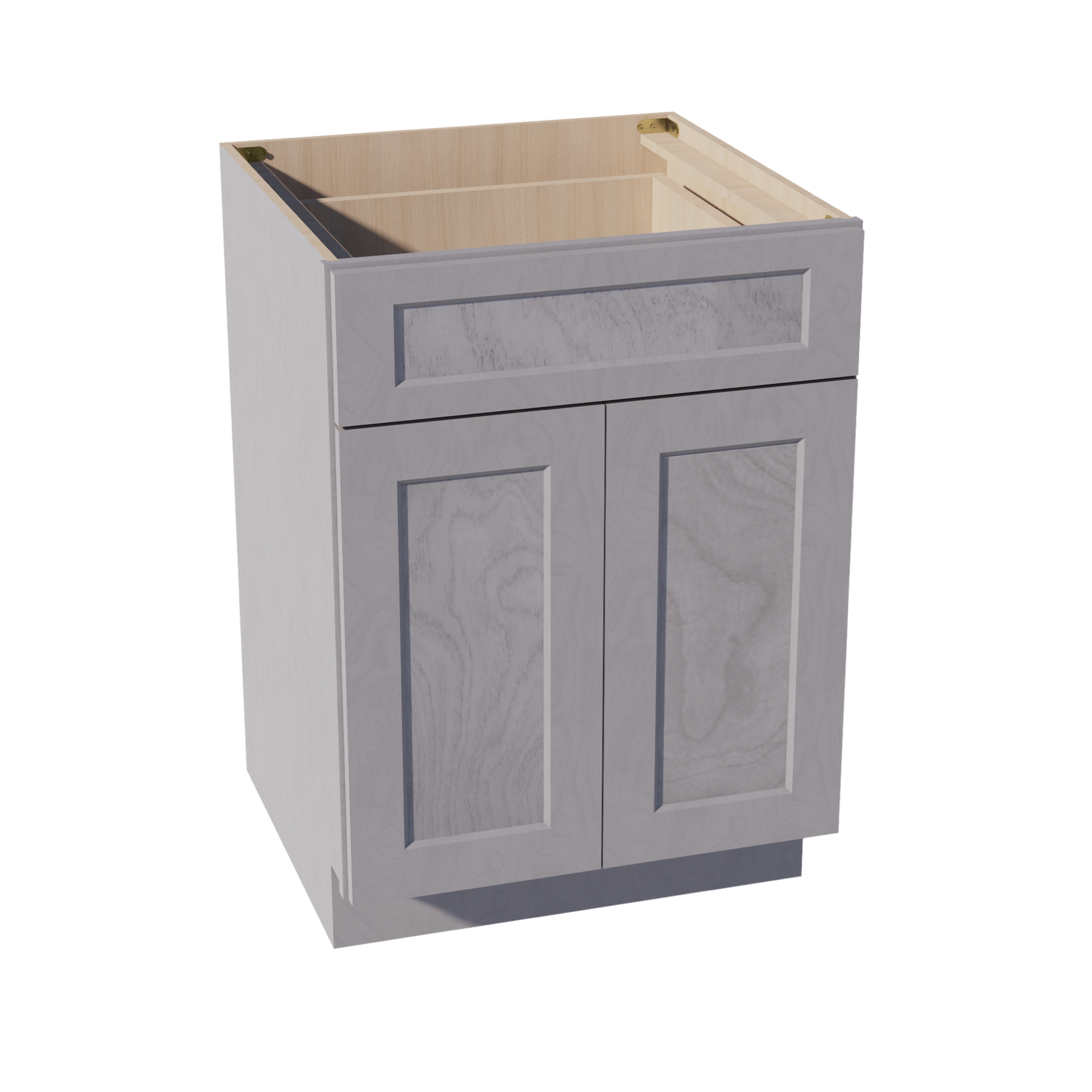 B24-SWG Base Cabinet - Shaker Style - Washed Grey   24"W x 34-1/2"H x 24"D