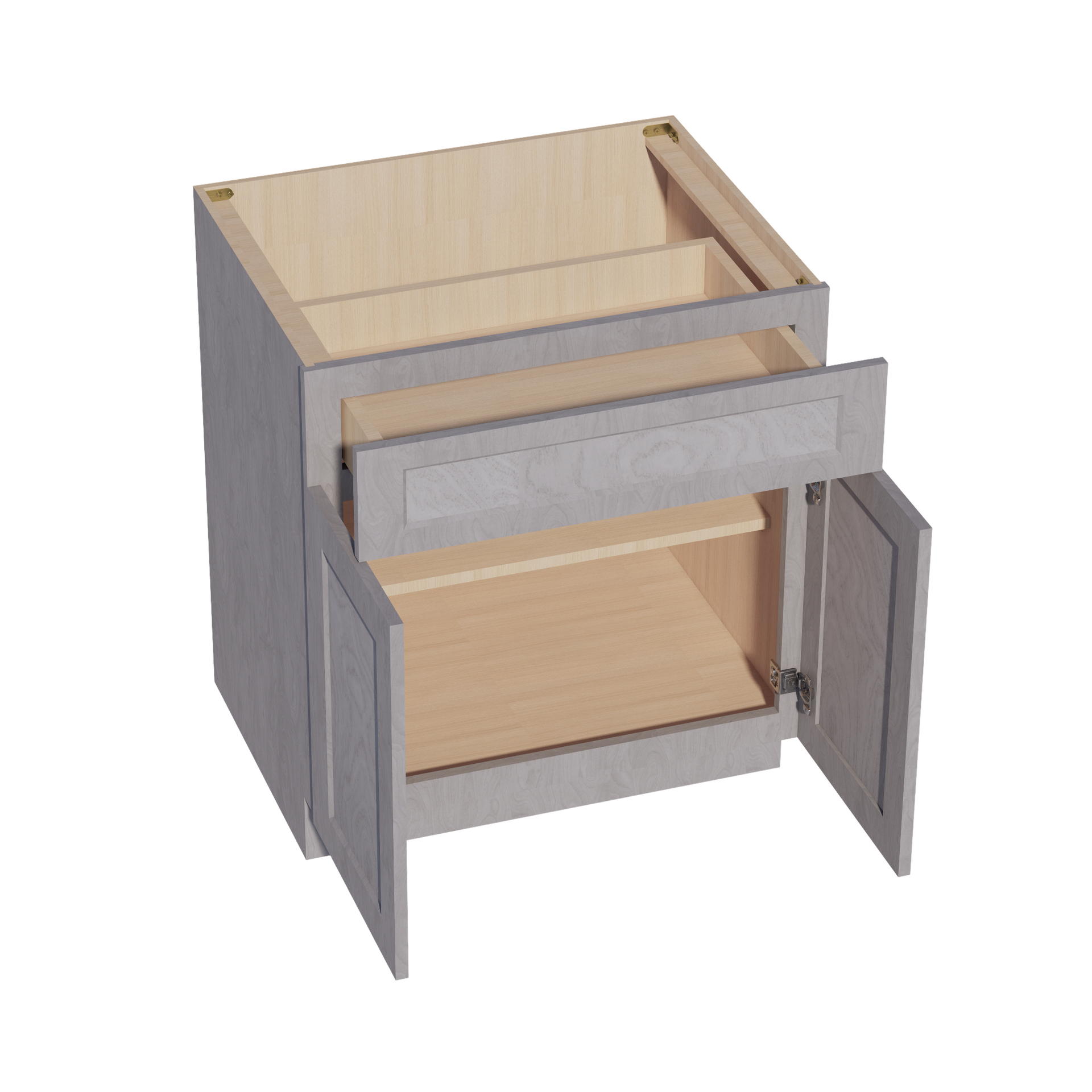 B30-SWG Base Cabinet - Shaker Style - Washed Grey   30"W x 34-1/2"H x 24"D