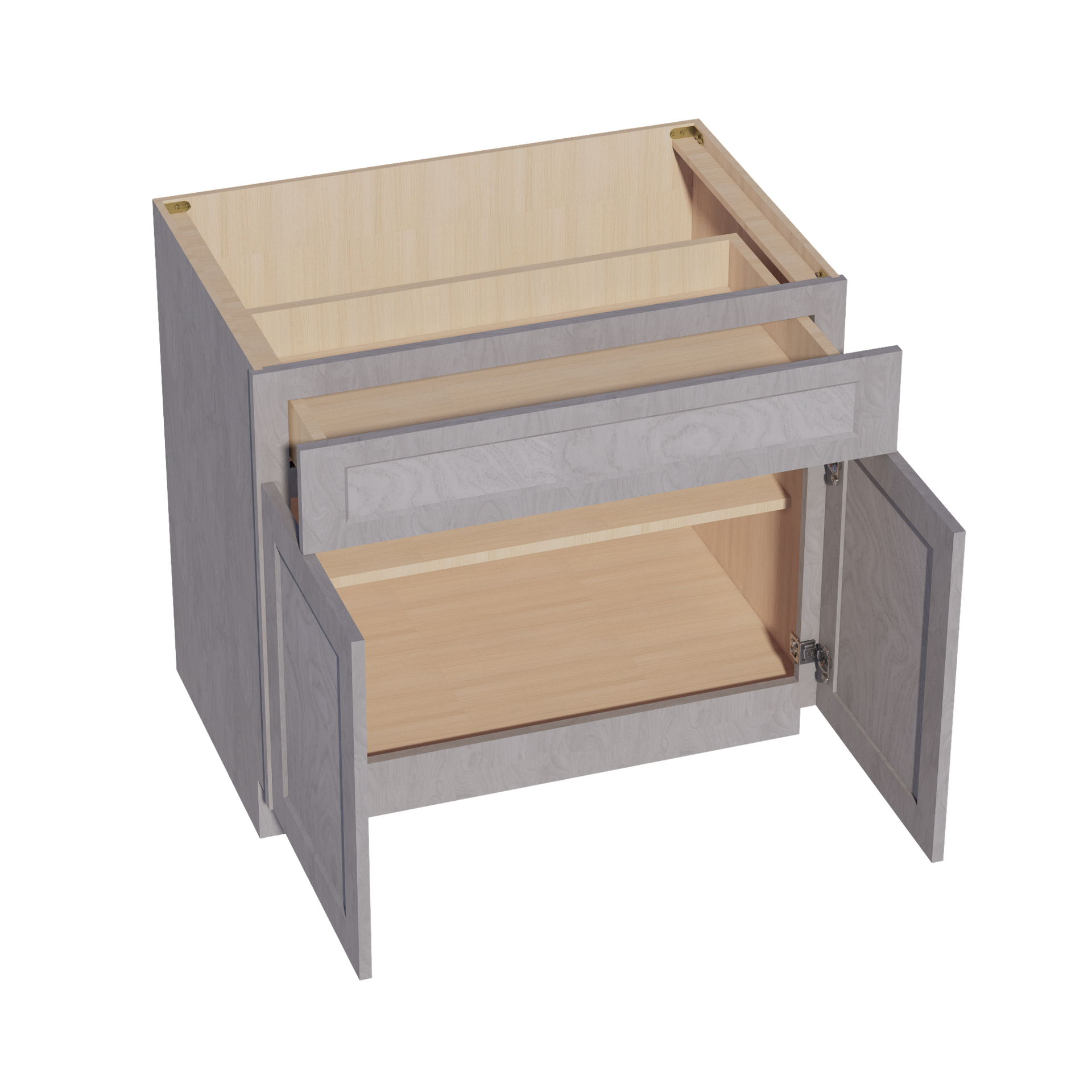 B36-SWG Base Cabinet - Shaker Style - Washed Grey   33"W x 34-1/2"H x 24"D