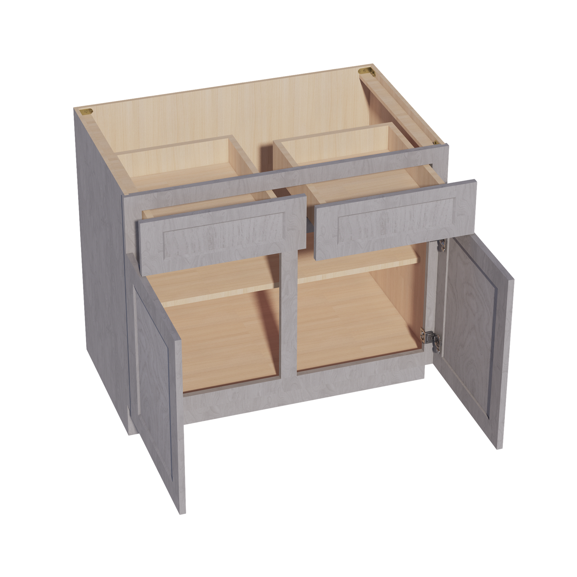 B39-SWG Base Cabinet - Shaker Style - Washed Grey   36"W x 34-1/2"H x 24"D