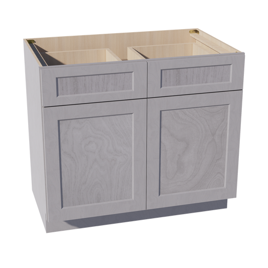 B39-SWG Base Cabinet - Shaker Style - Washed Grey   36"W x 34-1/2"H x 24"D