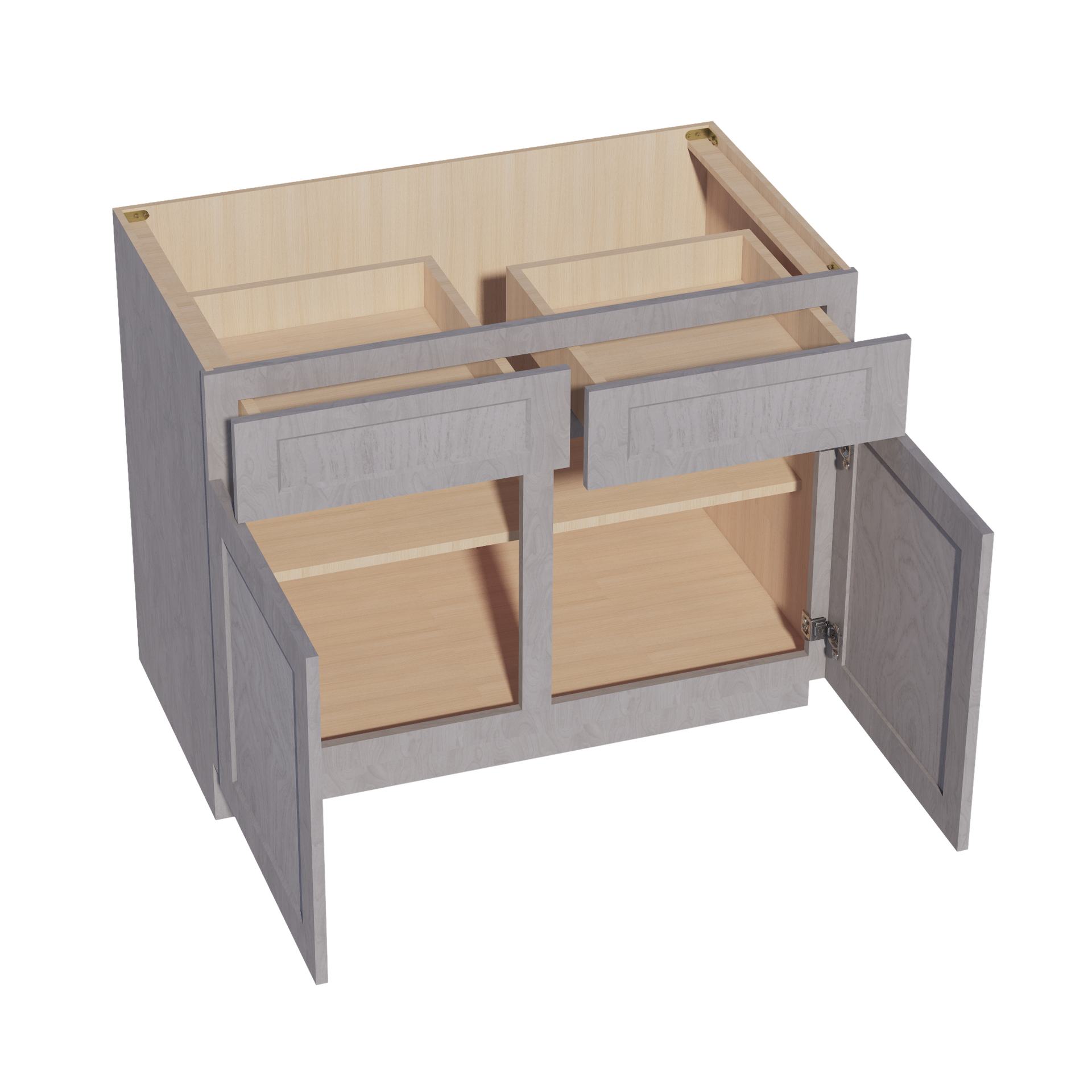 B42-SWG Base Cabinet - Shaker Style - Washed Grey   42"W x 34-1/2"H x 24"D