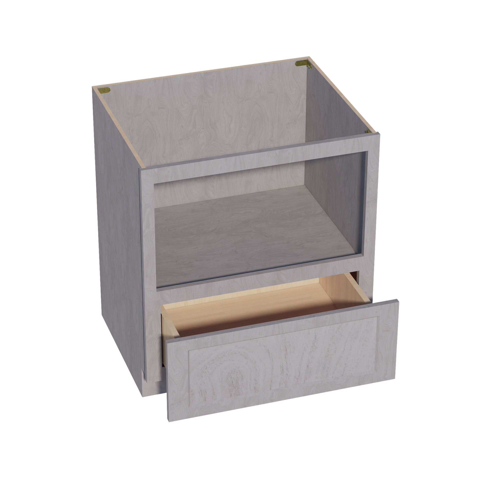 BMC30-SWG Base Cabinety Drawer Built-in Microwave - Shaker Style - Washed Grey   30"W x 34-1/2"H x 24"D