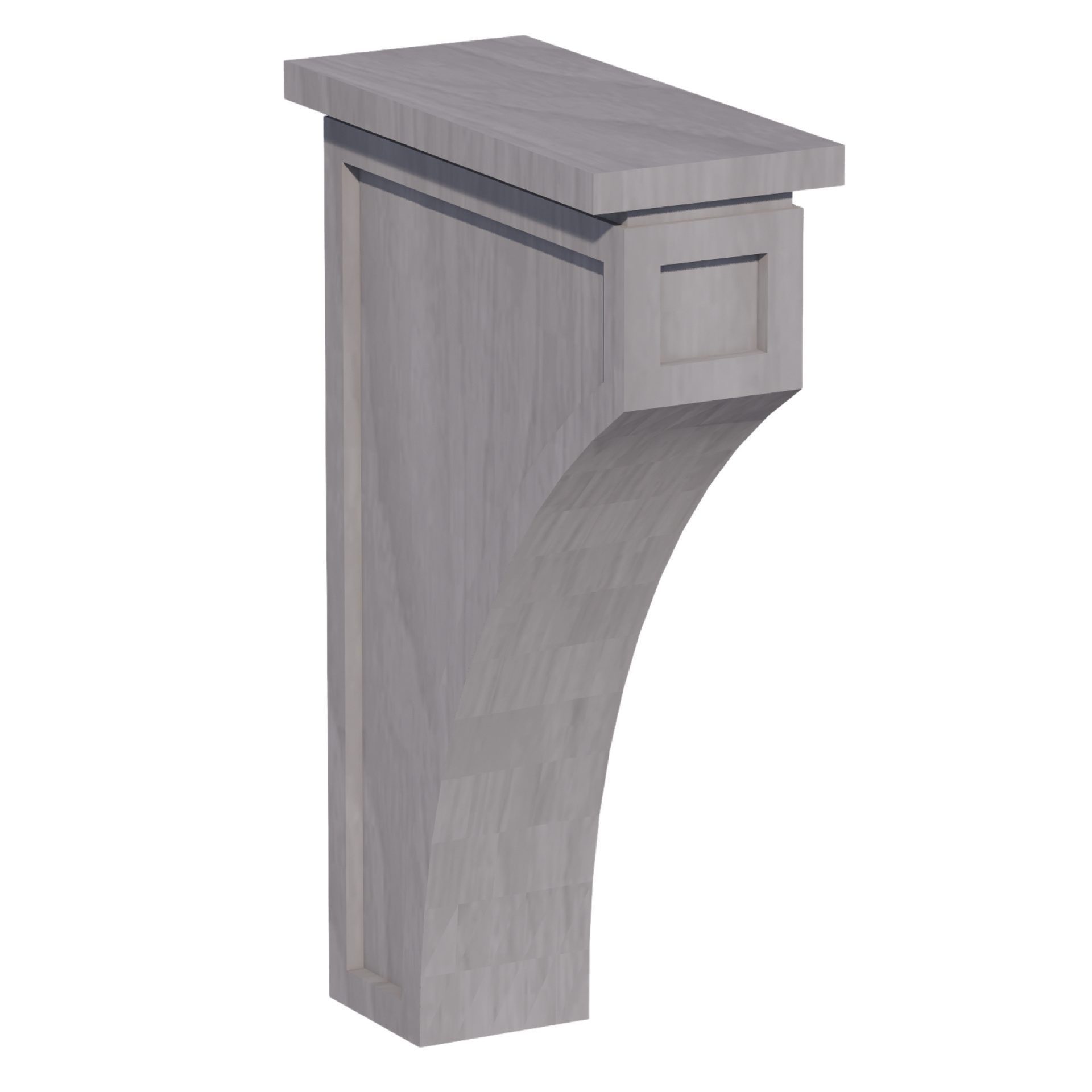 CMCB-SWG Extra Large Corbel - Shaker Style - Washed Grey   3-1/2"W x 12-1/4"H x 8"D