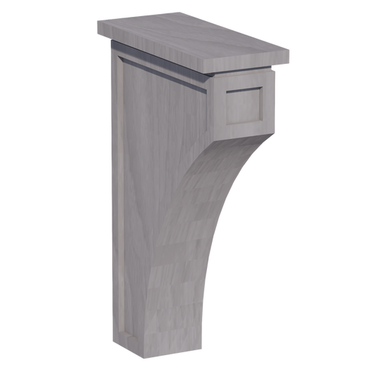 CMCB-SWG Extra Large Corbel - Shaker Style - Washed Grey   3-1/2"W x 12-1/4"H x 8"D