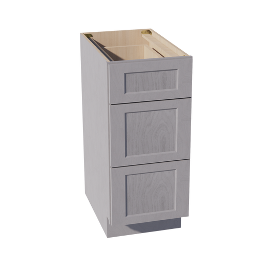 DB15-SWG Base Cabinet 3 Drawers - Shaker Style - Washed Grey   15"W x 34-1/2"H x 24"D