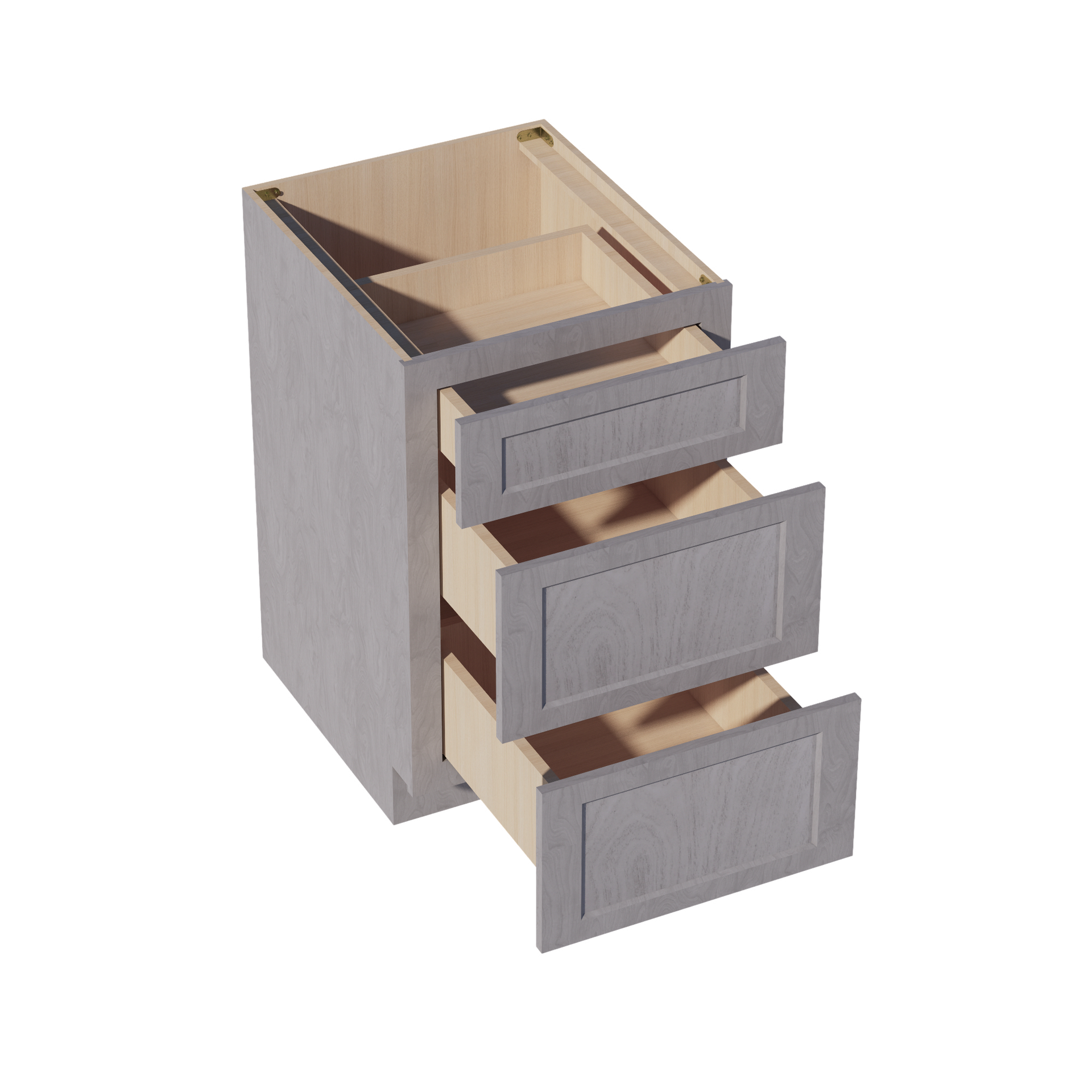 DB21-SWG Base Cabinet 3 Drawers - Shaker Style - Washed Grey   21"W x 34-1/2"H x 24"D
