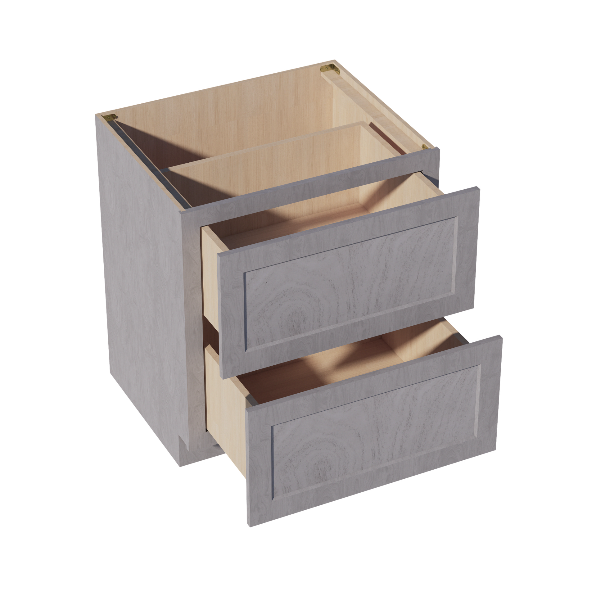 DB30-2-SWG Base Cabinet 3 Drawers - Shaker Style - Washed Grey   30"W x 34-1/2"H x 24"D