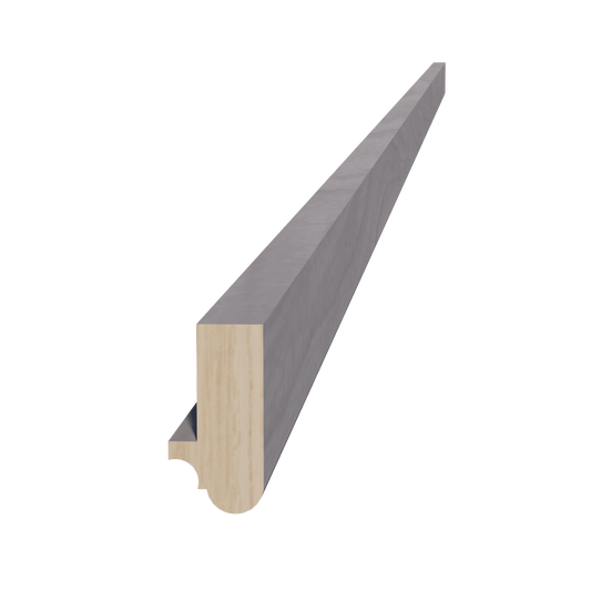 LRM-SWG Light Rail Molding - Shaker Style - Washed Grey   96"W x 1-1/2" x 3/4"