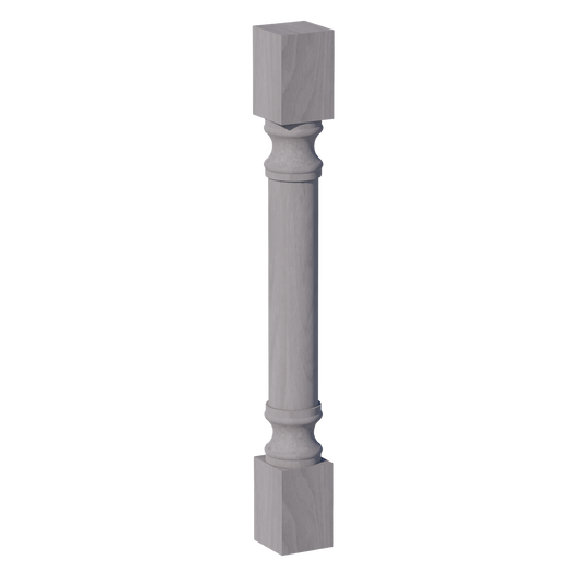 RP436-SWG Round Roman Pillar - Shaker Style - Washed Grey   04"W x 36H x 4"W